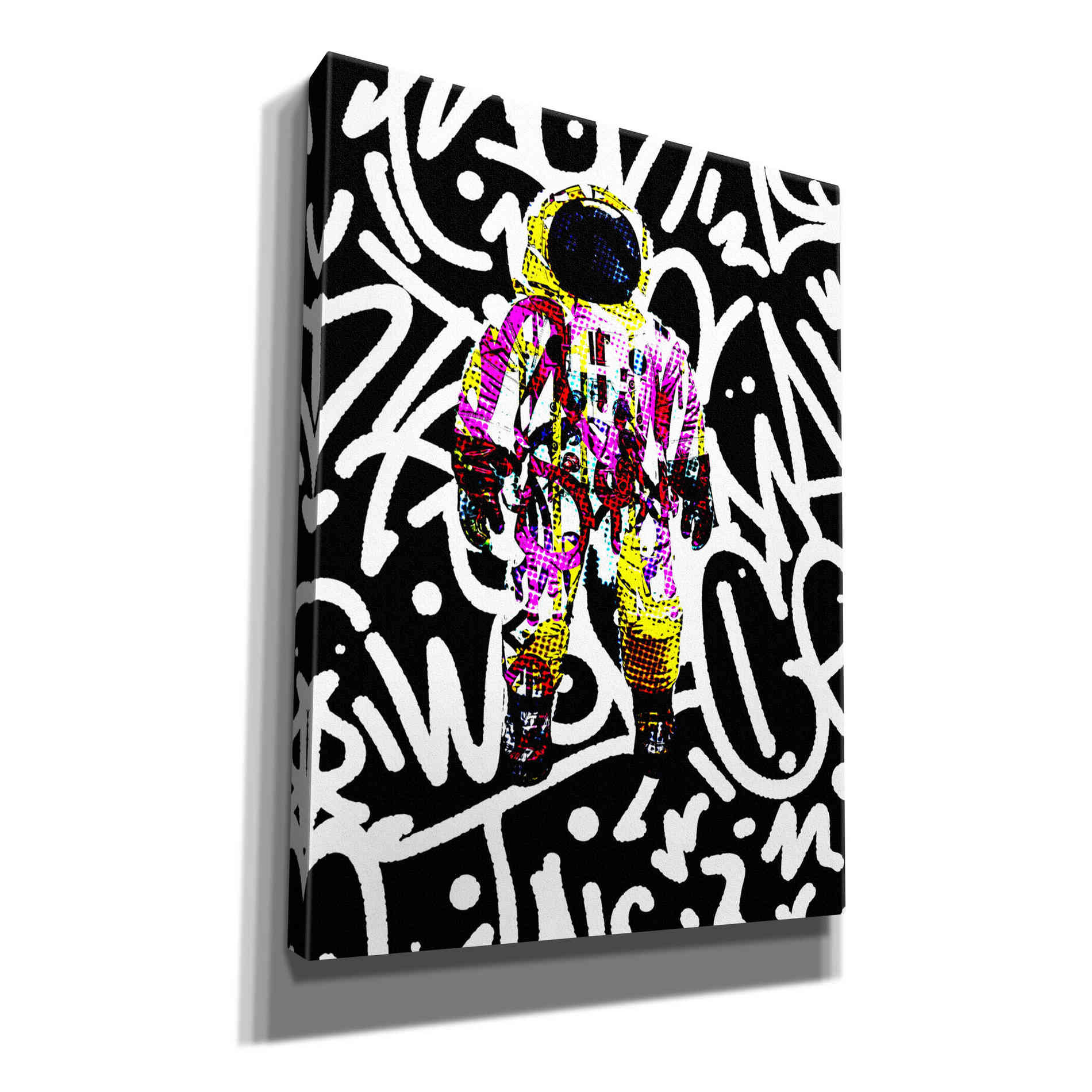 'Colorful Astronaut Graffiti Art 1' by Irena Orlov Giclee Canvas Wall Art