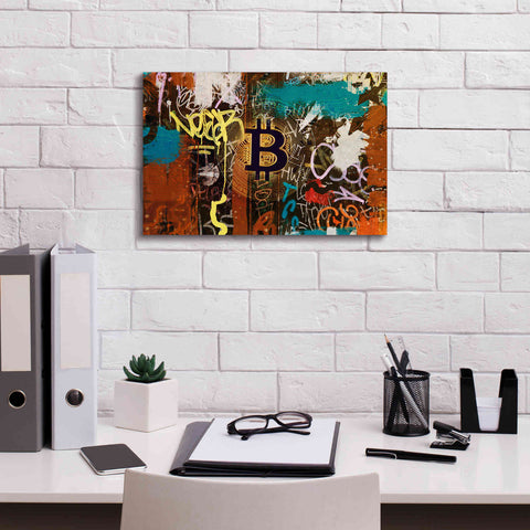 Image of 'Graffiti Bitcoin 1' by Irena Orlov Giclee Canvas Wall Art,18 x 12