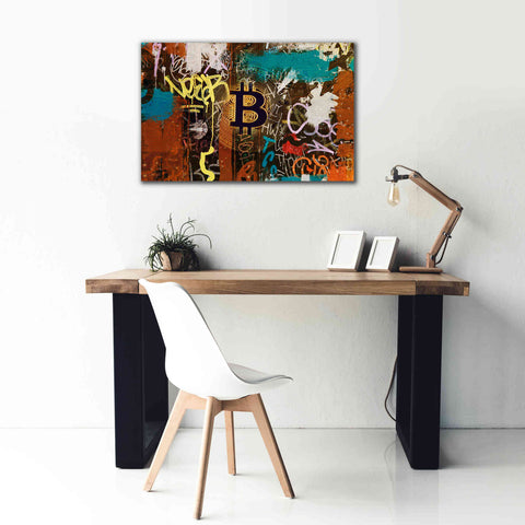 Image of 'Graffiti Bitcoin 1' by Irena Orlov Giclee Canvas Wall Art,40 x 26