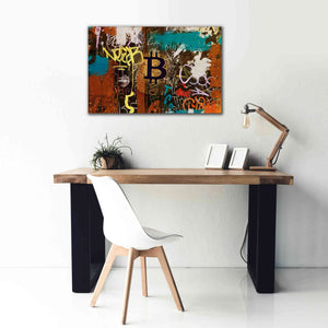 'Graffiti Bitcoin 1' by Irena Orlov Giclee Canvas Wall Art,40 x 26