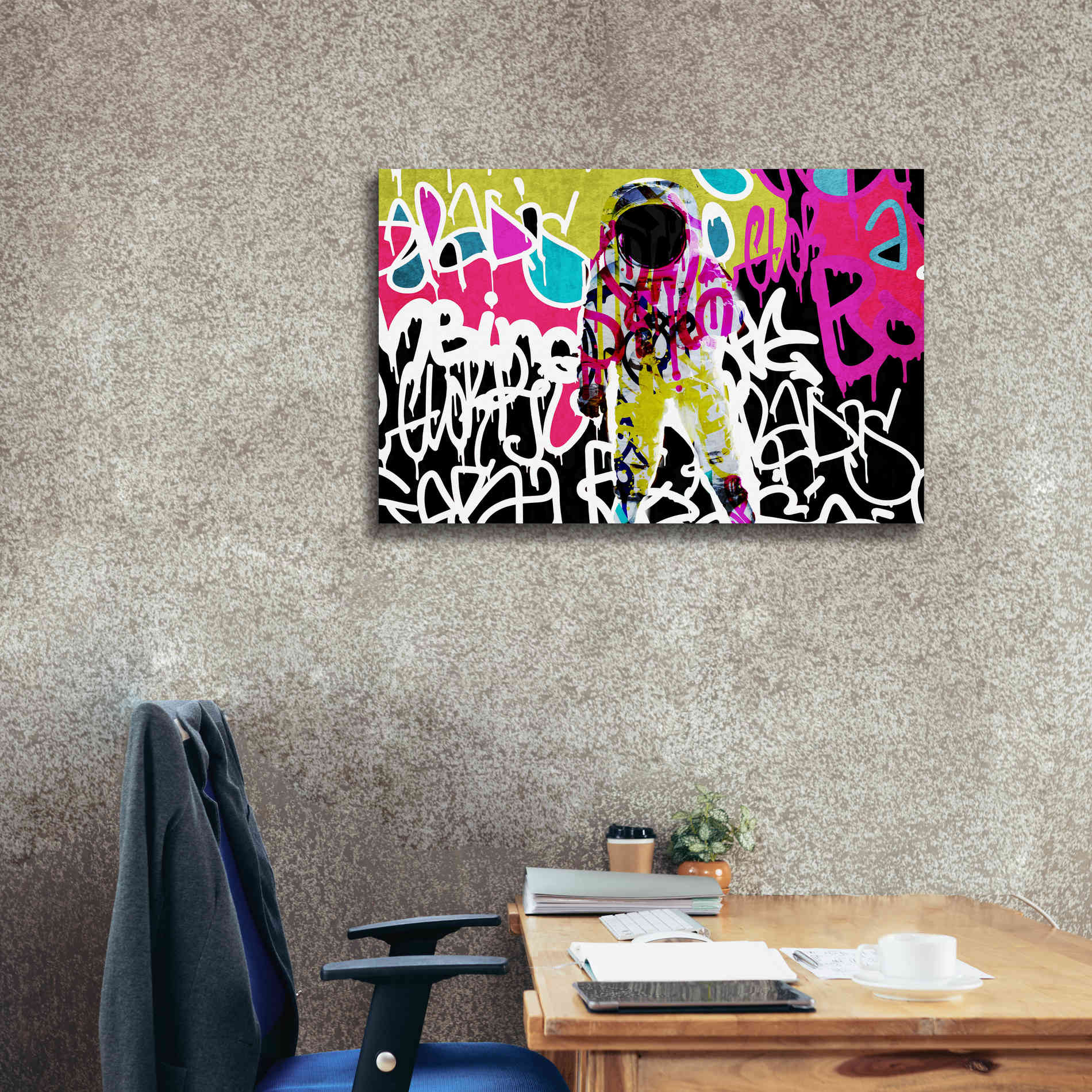 'Astronaut Graffiti Art 5' by Irena Orlov Giclee Canvas Wall Art,40 x 26