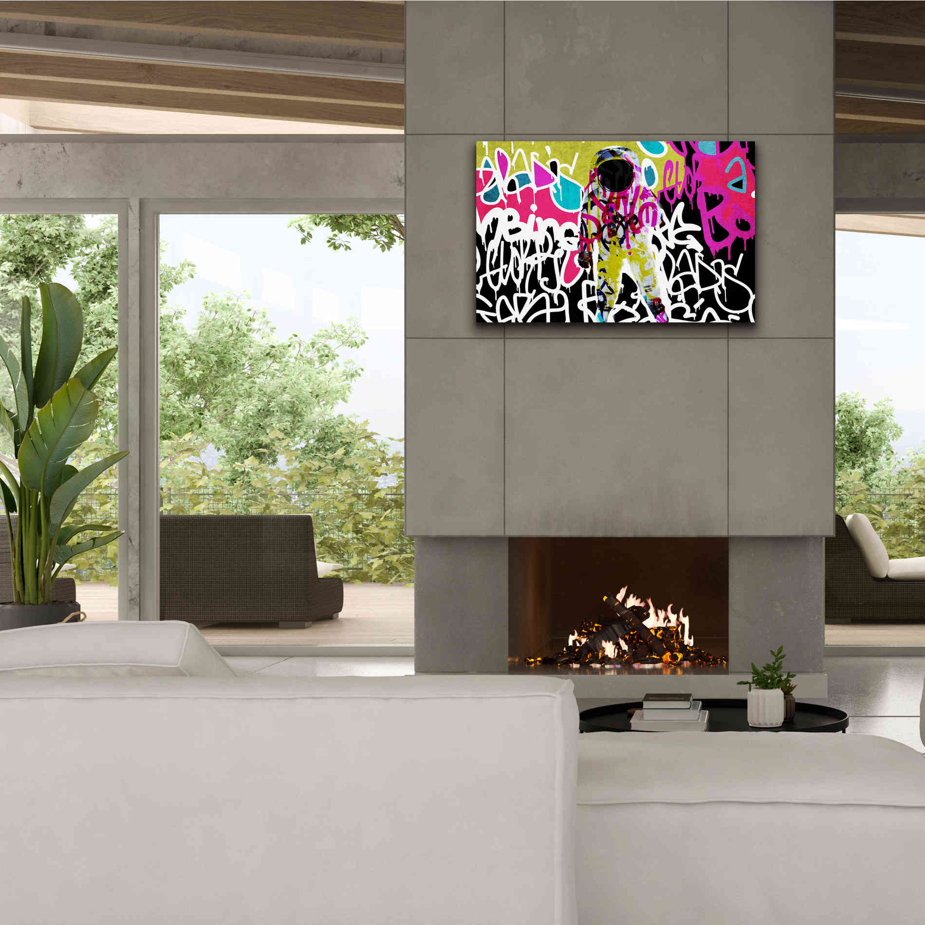 'Astronaut Graffiti Art 5' by Irena Orlov Giclee Canvas Wall Art,40 x 26