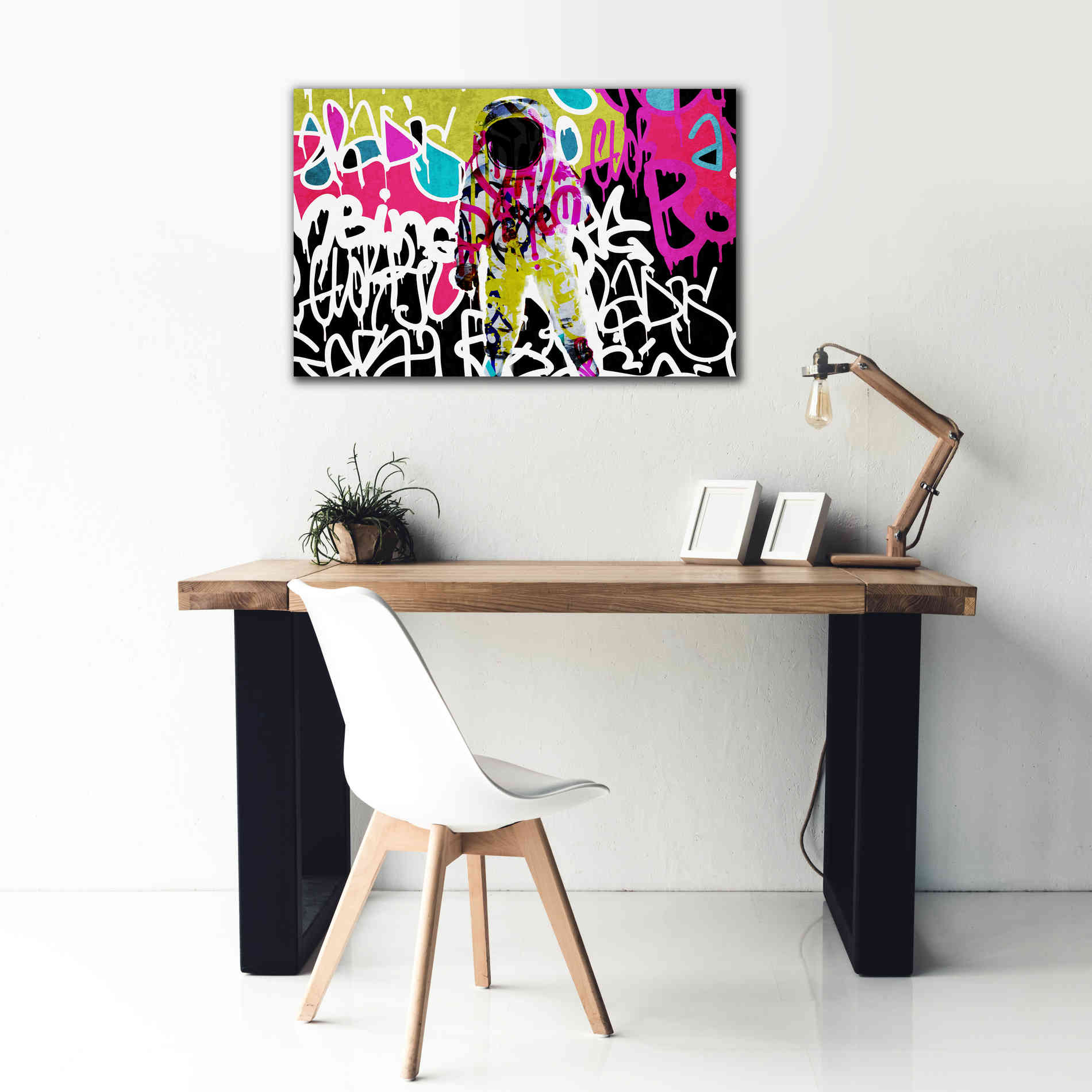 'Astronaut Graffiti Art 5' by Irena Orlov Giclee Canvas Wall Art,40 x 26
