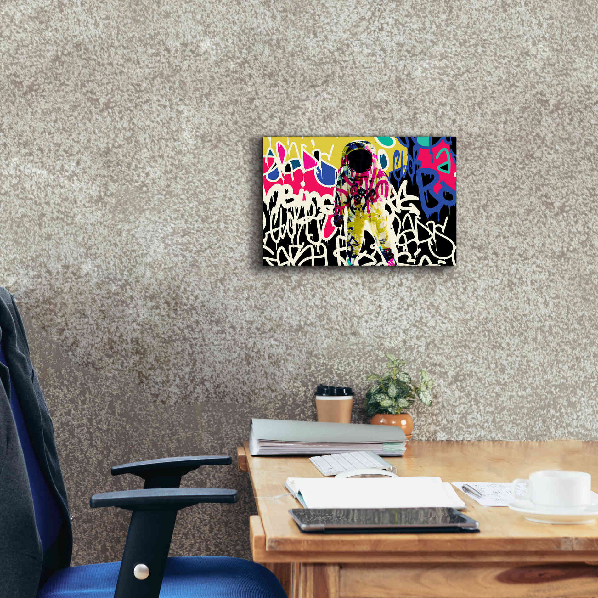 'Astronaut Graffiti Art 17' by Irena Orlov Giclee Canvas Wall Art,18 x 12