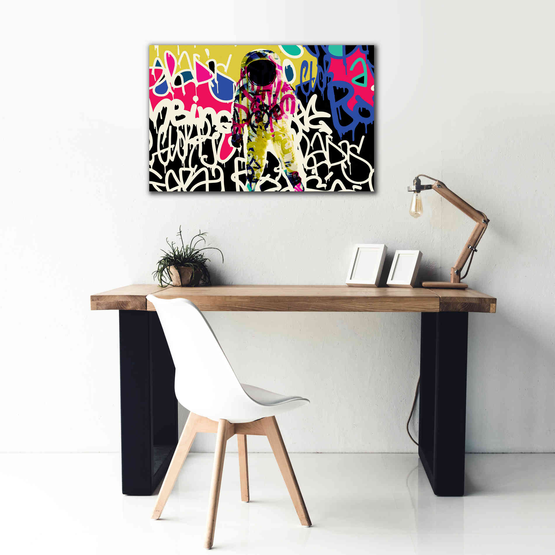 'Astronaut Graffiti Art 17' by Irena Orlov Giclee Canvas Wall Art,40 x 26