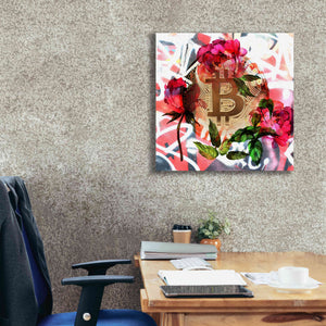 'Bitcoin Floral Inspiration 1' by Irena Orlov Giclee Canvas Wall Art,26 x 26