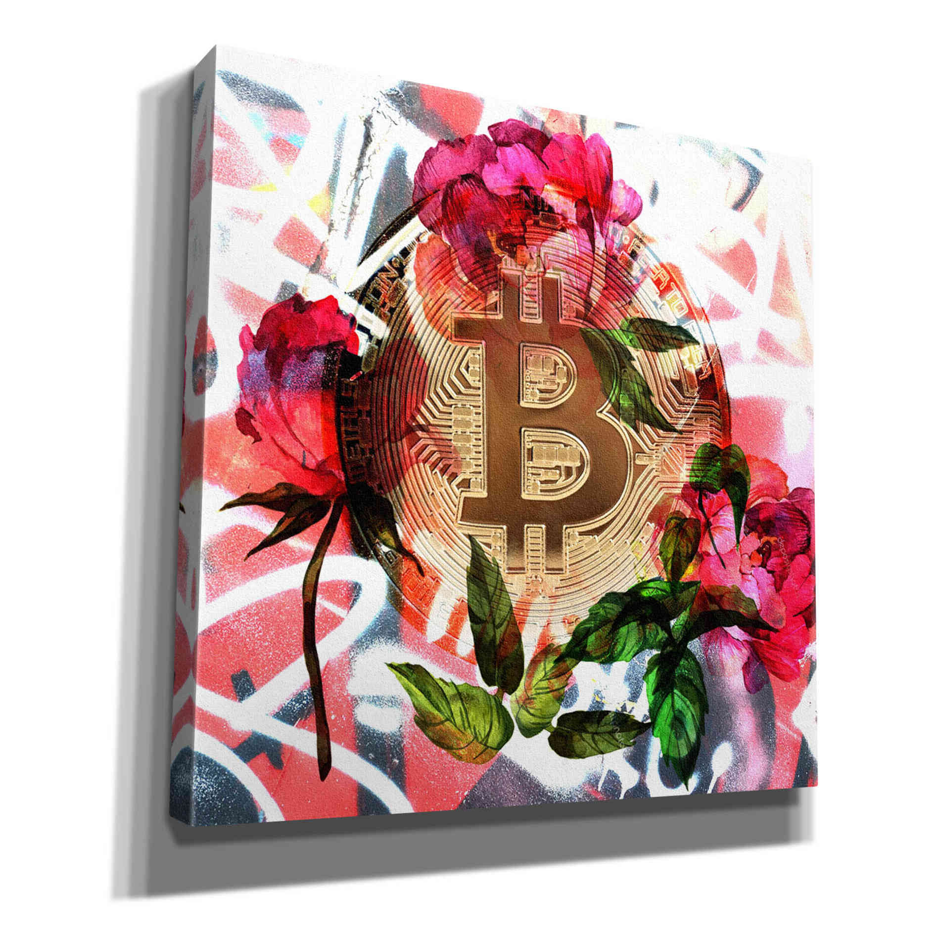 'Bitcoin Floral Inspiration 1' by Irena Orlov Giclee Canvas Wall Art