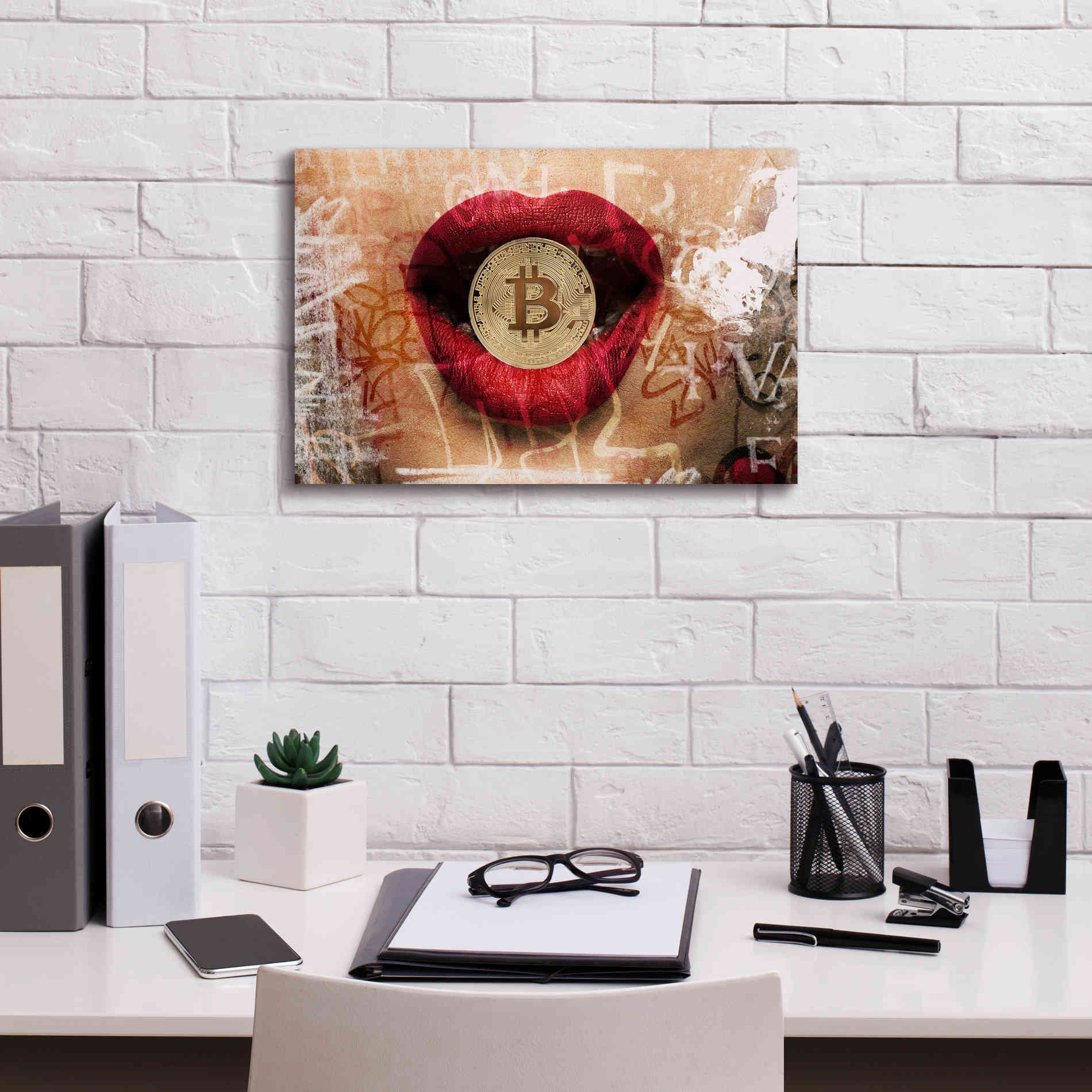 'I Love Bitcoin 4' by Irena Orlov Giclee Canvas Wall Art,18 x 12