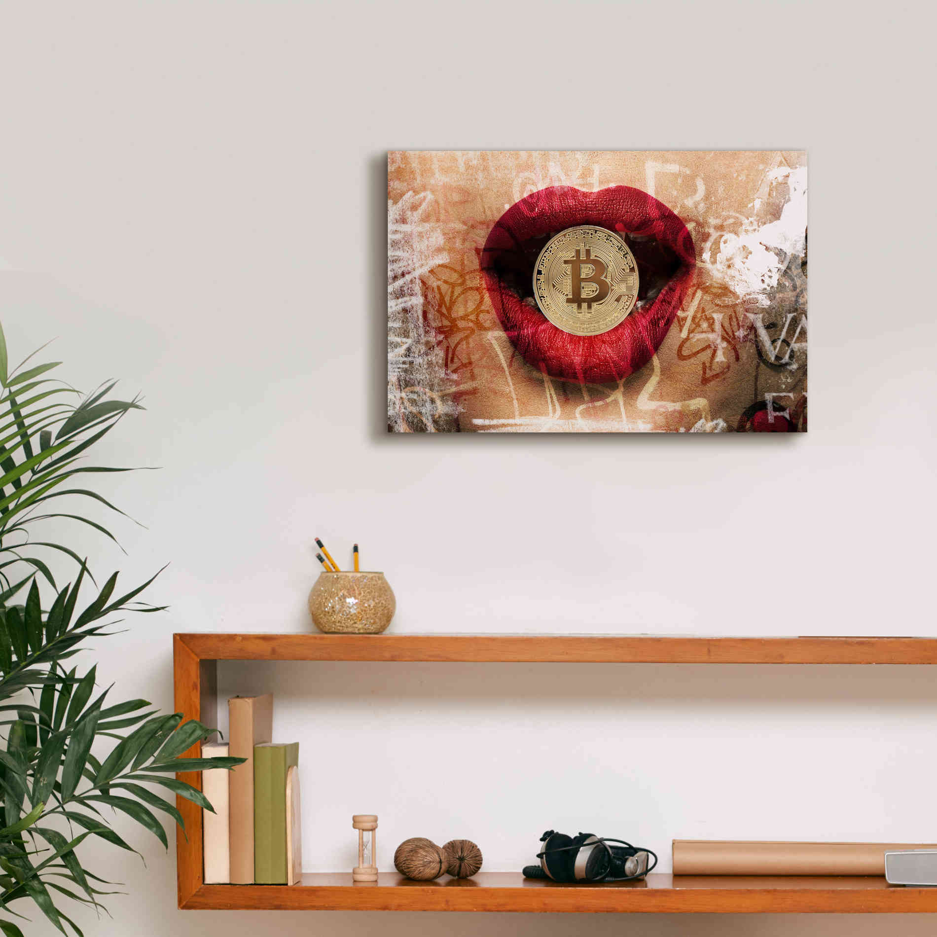 'I Love Bitcoin 4' by Irena Orlov Giclee Canvas Wall Art,18 x 12