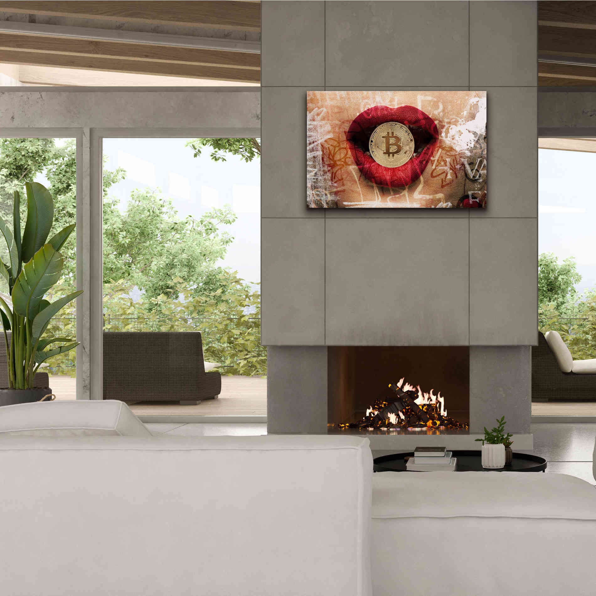 'I Love Bitcoin 4' by Irena Orlov Giclee Canvas Wall Art,40 x 26