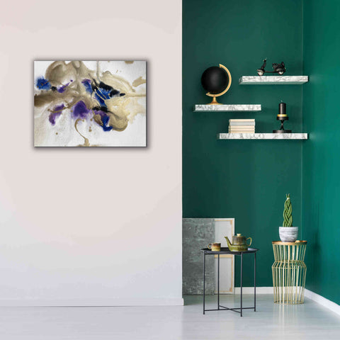 Image of 'Gold In Blue Watercolor Abstract 2' by Irena Orlov Giclee Canvas Wall Art,34 x 26