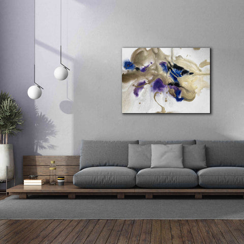 Image of 'Gold In Blue Watercolor Abstract 2' by Irena Orlov Giclee Canvas Wall Art,54 x 40