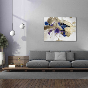 'Gold In Blue Watercolor Abstract 2' by Irena Orlov Giclee Canvas Wall Art,54 x 40