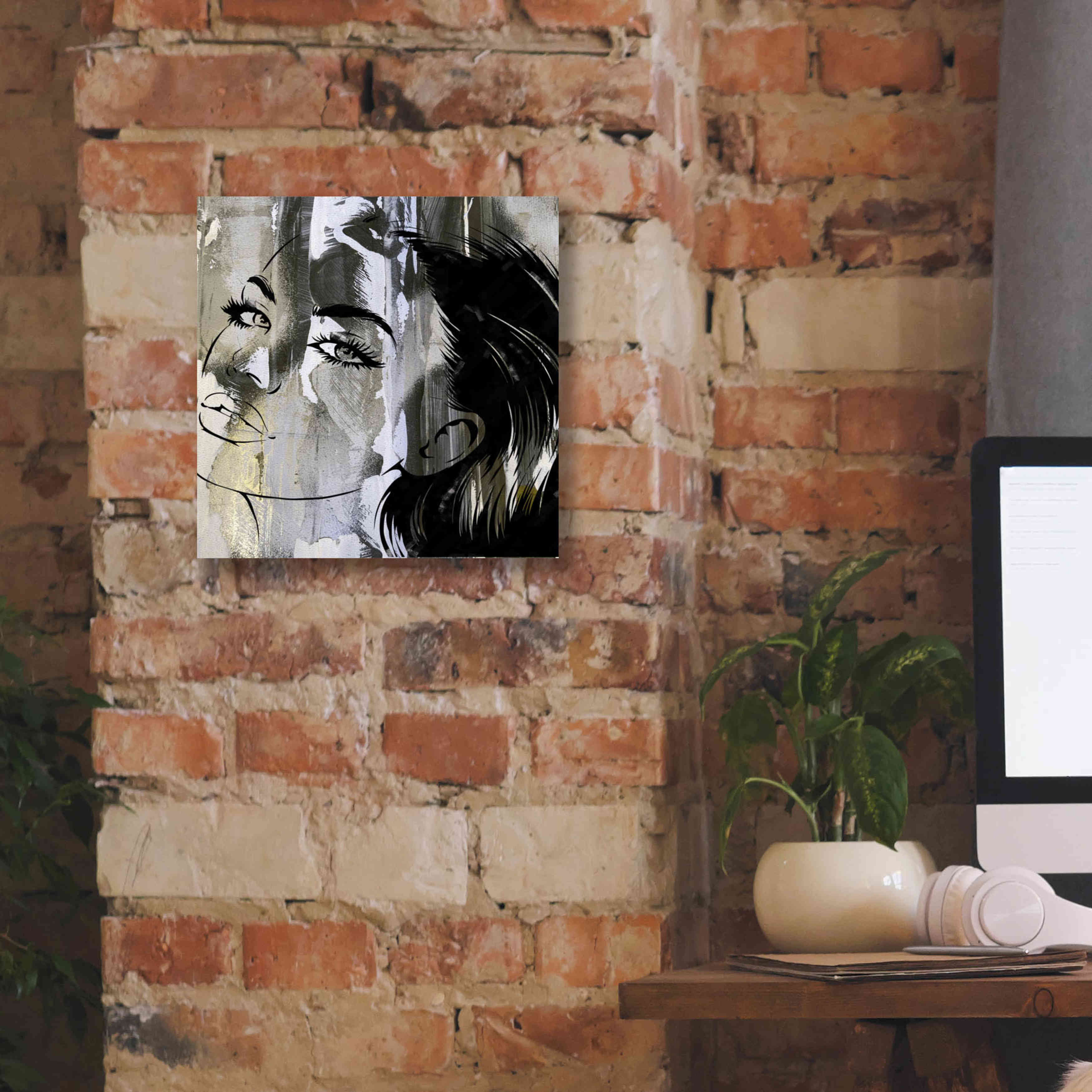 'Face In The Wall 2' by Karen Smith Giclee Canvas Wall Art,12x12