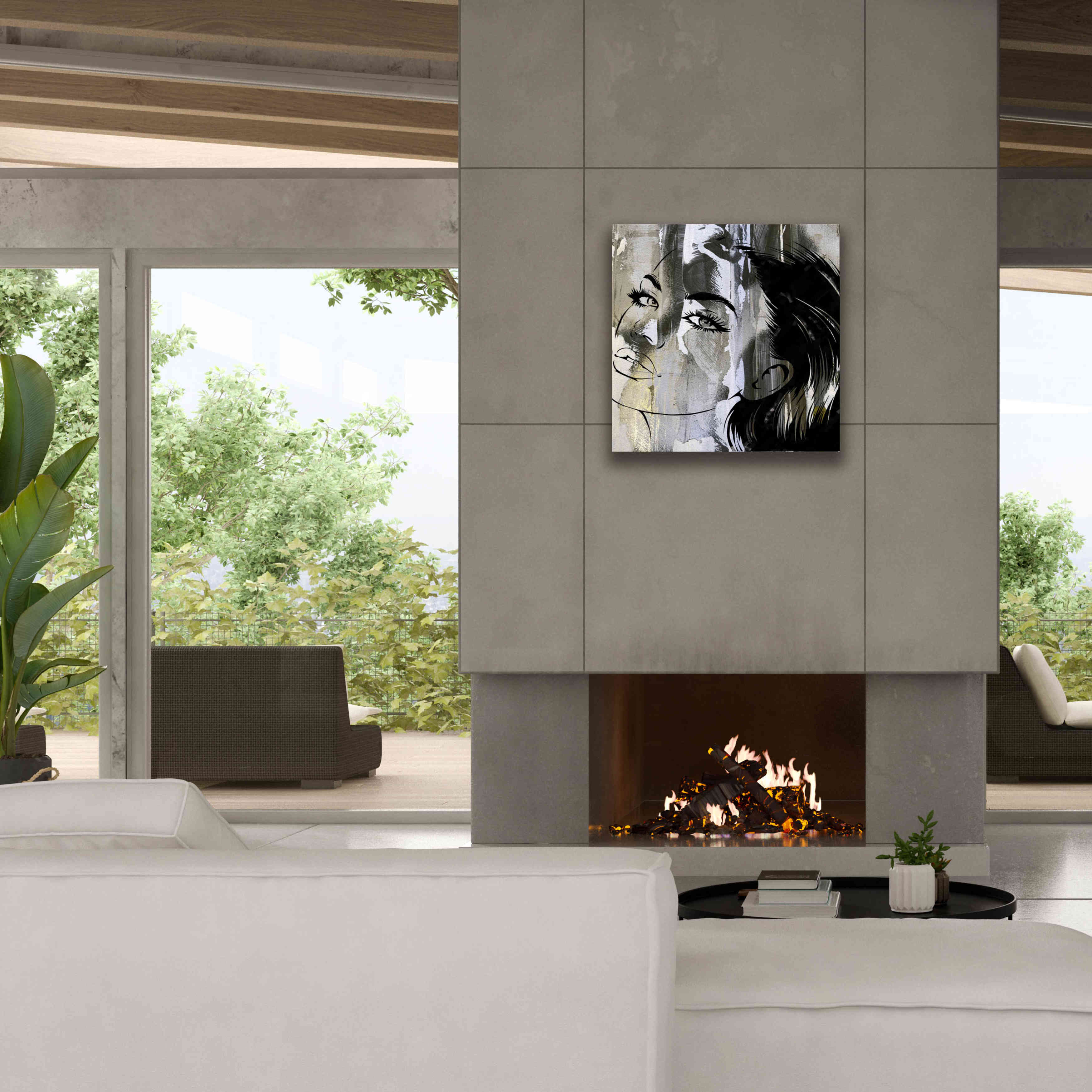 'Face In The Wall 2' by Karen Smith Giclee Canvas Wall Art,26x26