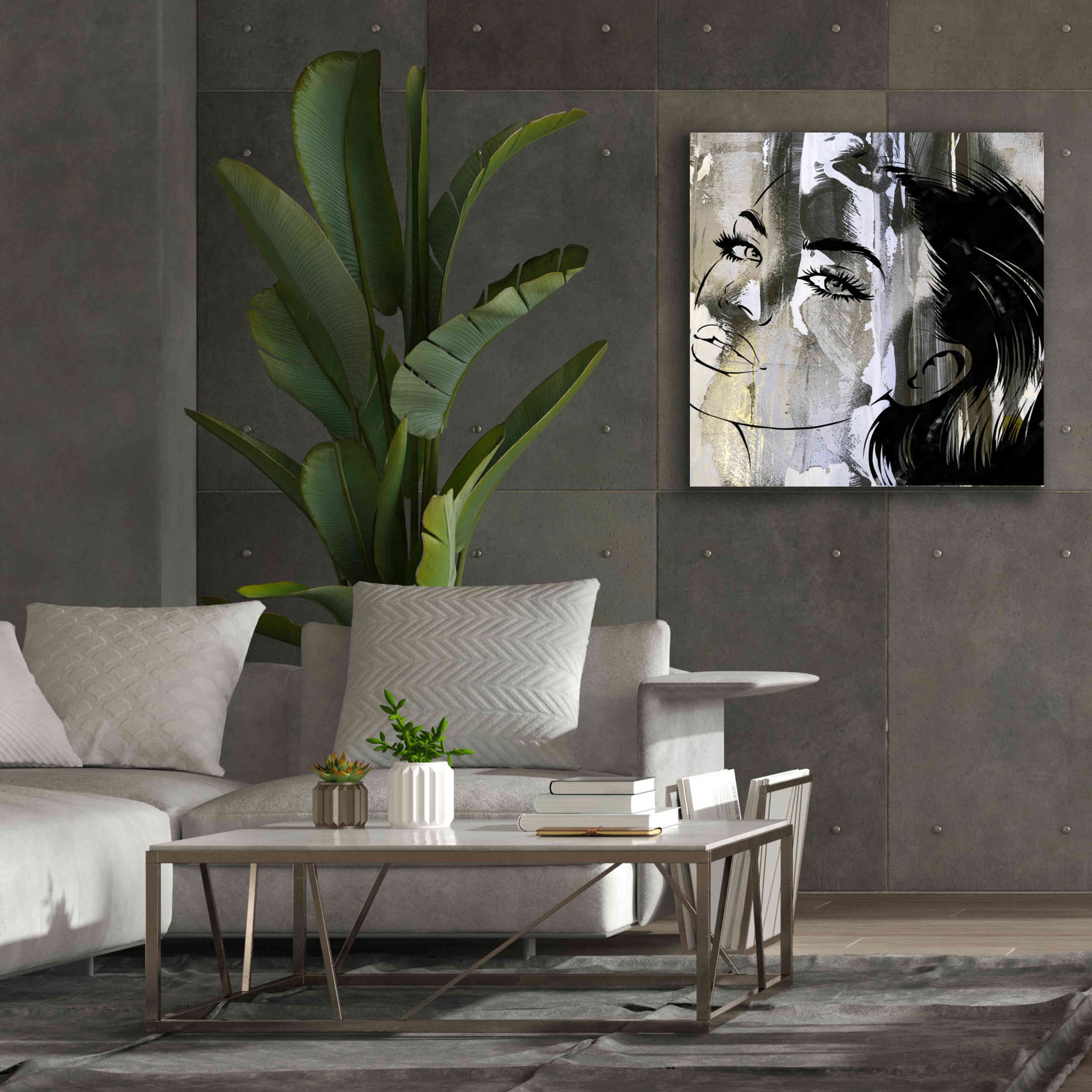 'Face In The Wall 2' by Karen Smith Giclee Canvas Wall Art,37x37