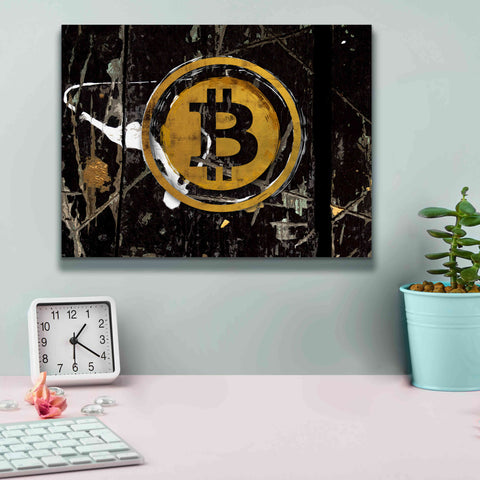 Image of 'Bitcoin Splash' by Karen Smith Giclee Canvas Wall Art,16x12