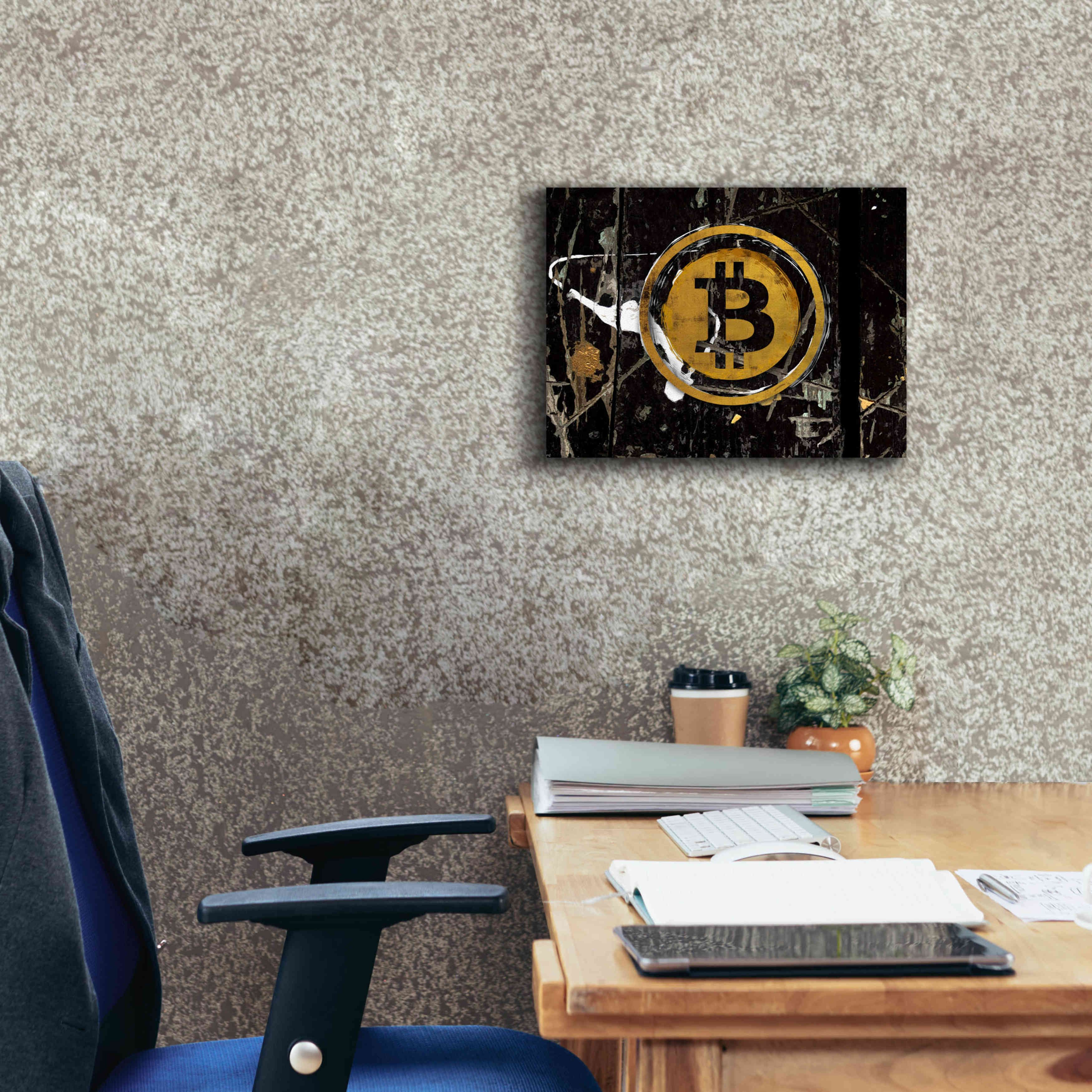 'Bitcoin Splash' by Karen Smith Giclee Canvas Wall Art,16x12