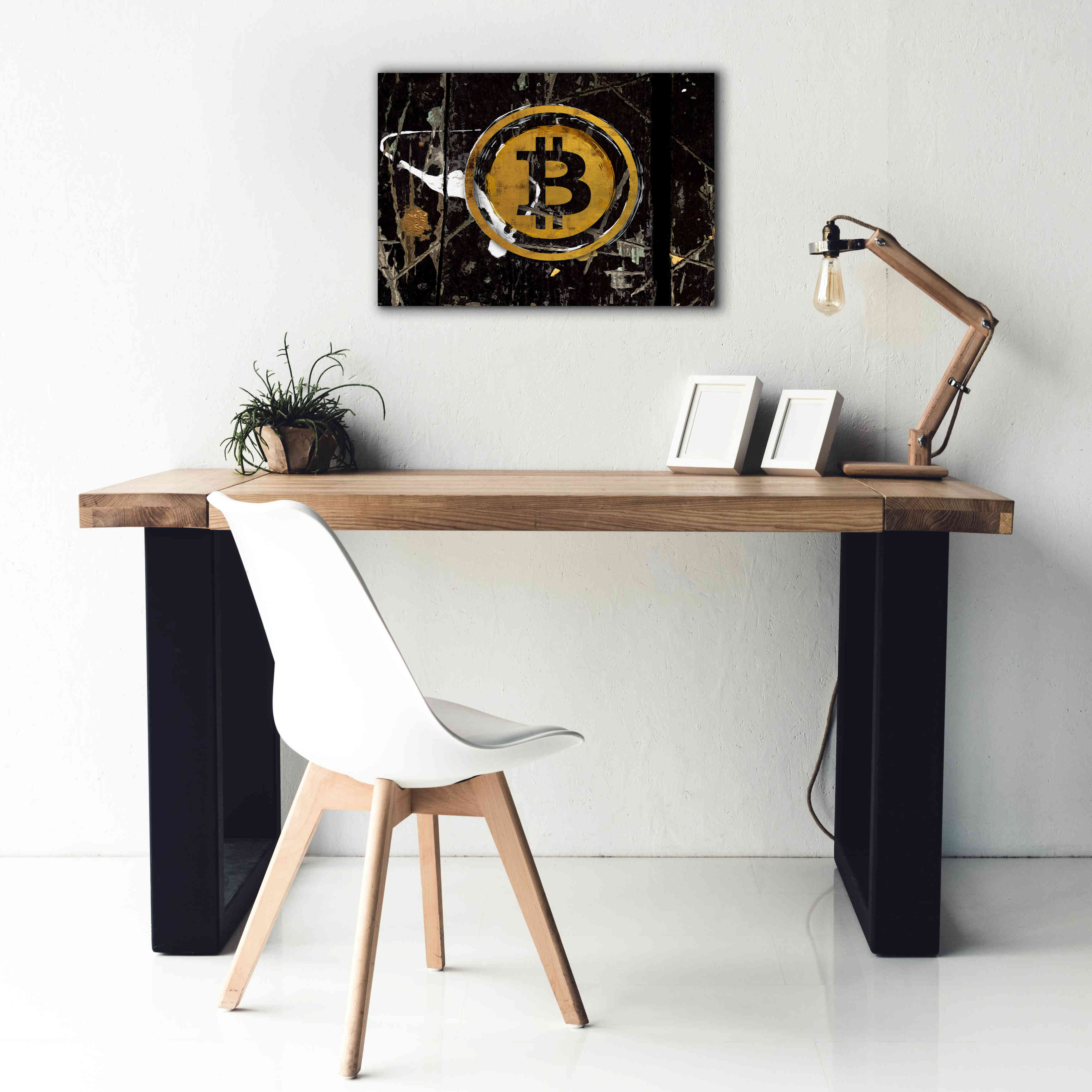 'Bitcoin Splash' by Karen Smith Giclee Canvas Wall Art,26x18