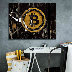 'Bitcoin Splash' by Karen Smith Giclee Canvas Wall Art,34x26
