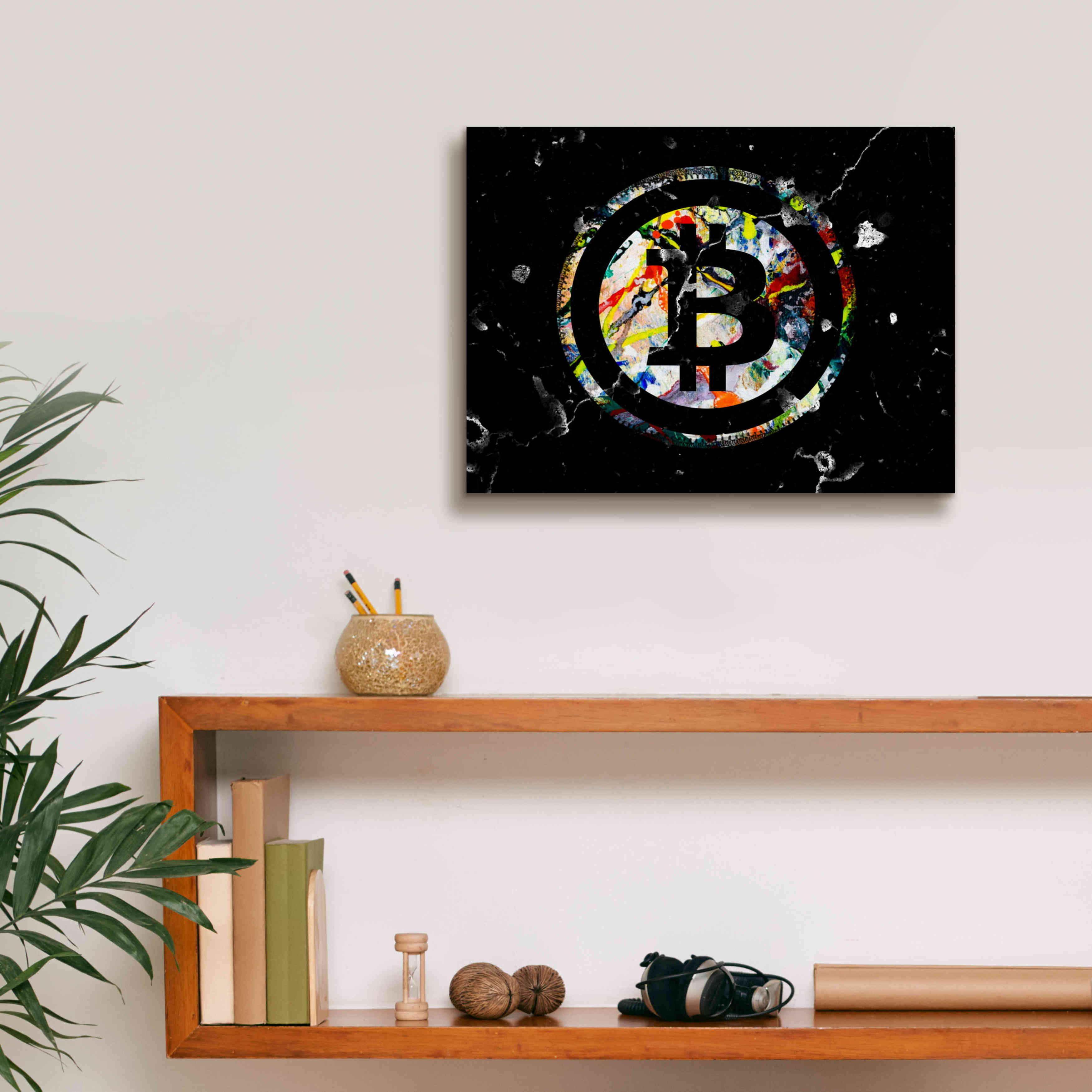 'Bitcoin Paint' by Karen Smith Giclee Canvas Wall Art,16x12