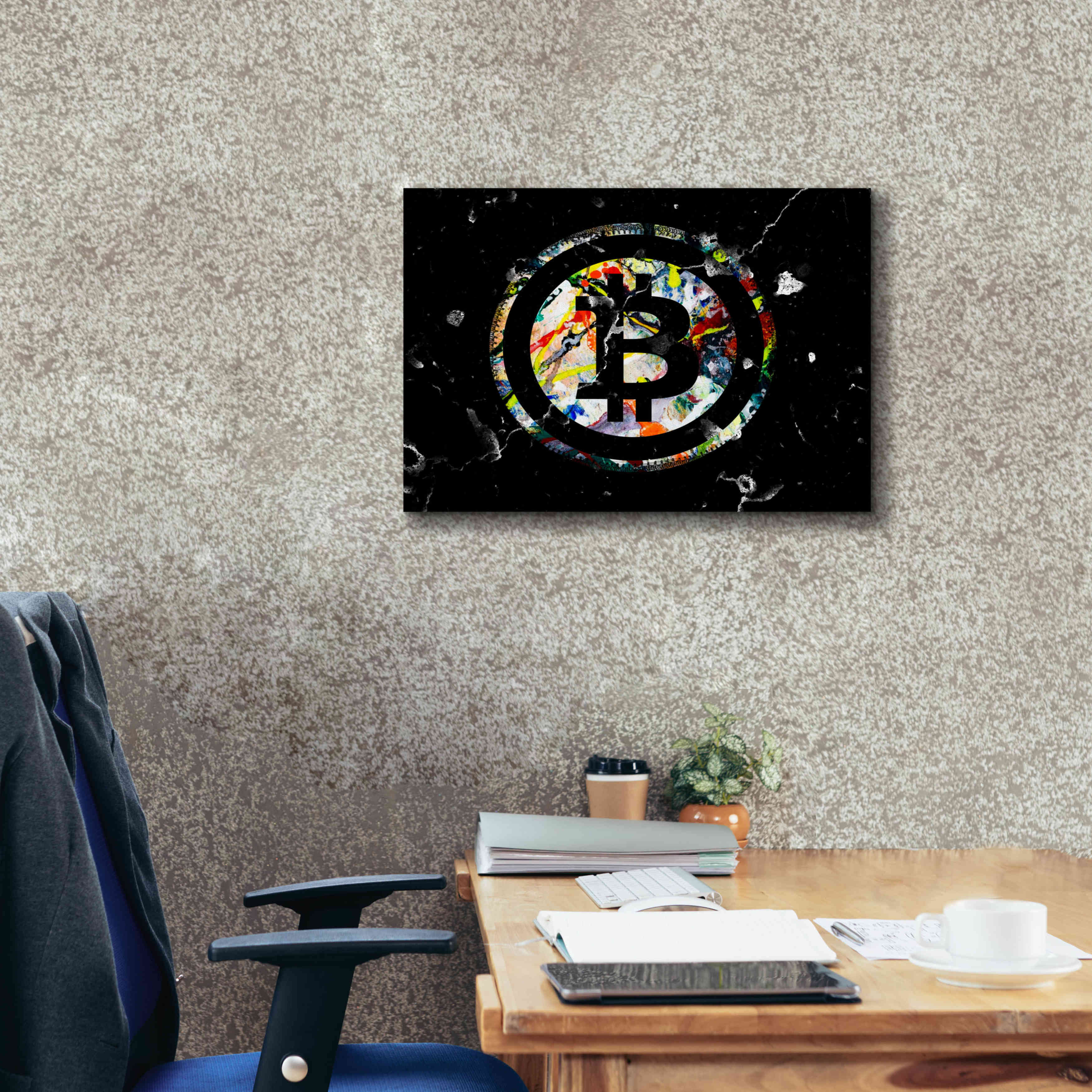 'Bitcoin Paint' by Karen Smith Giclee Canvas Wall Art,26x18