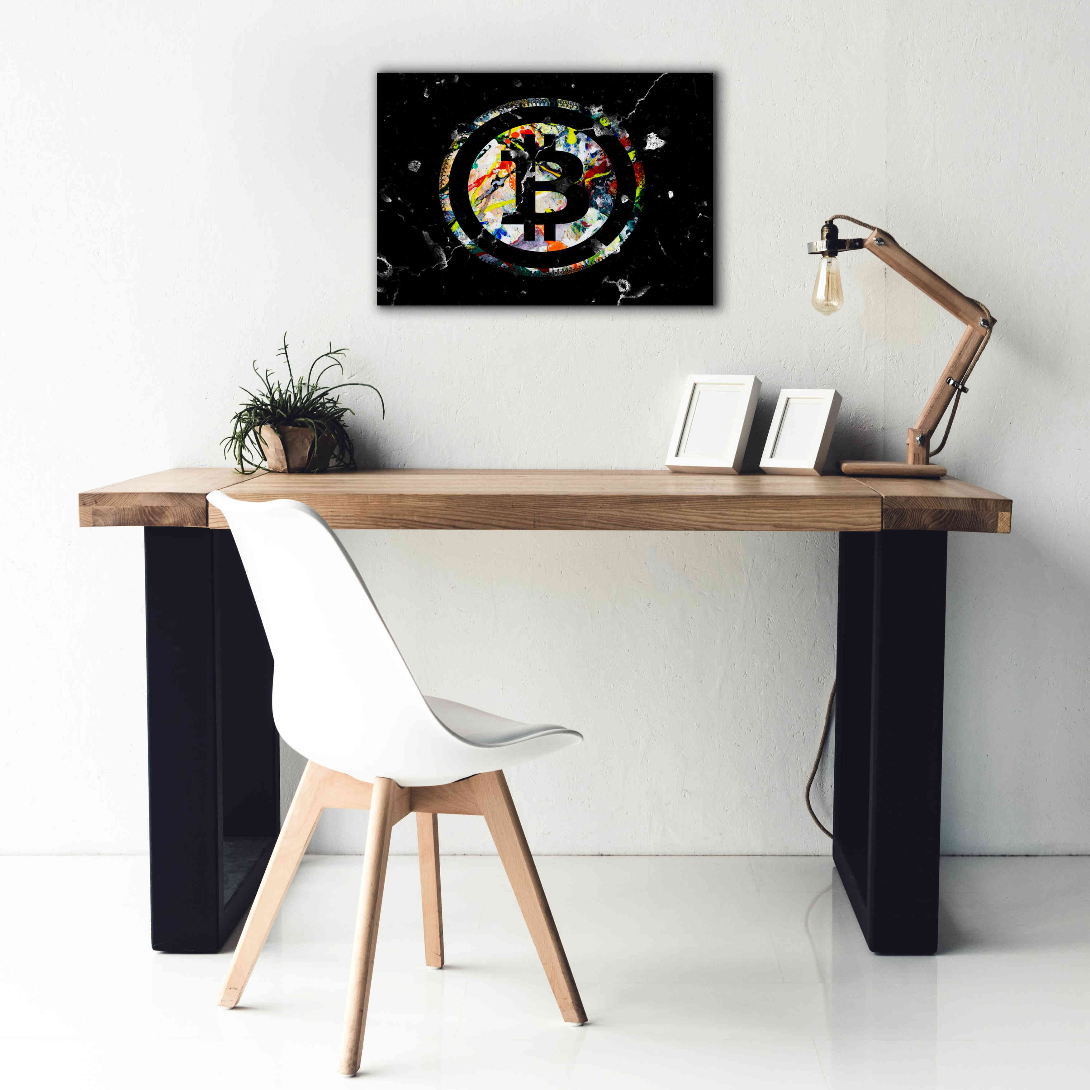 'Bitcoin Paint' by Karen Smith Giclee Canvas Wall Art,26x18