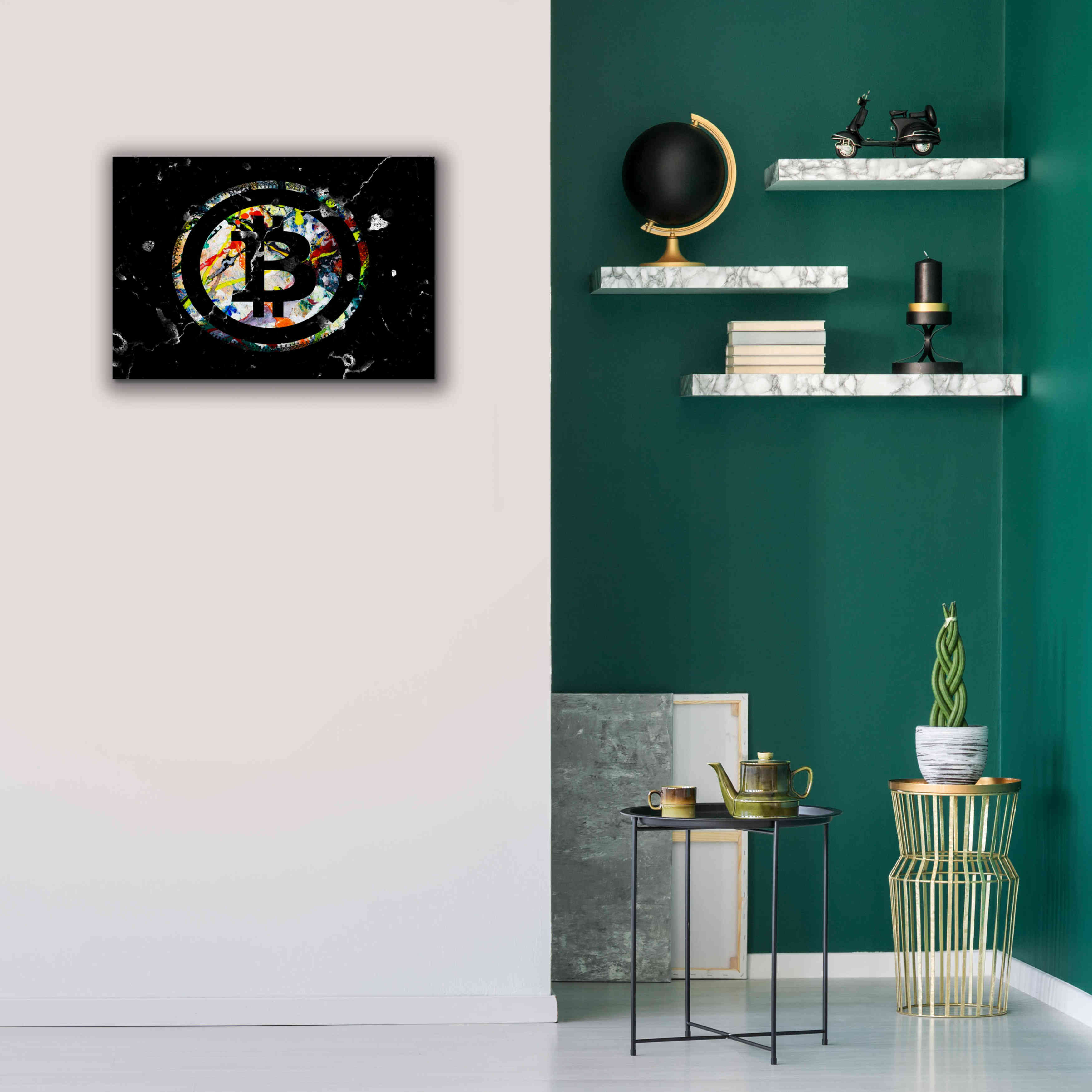 'Bitcoin Paint' by Karen Smith Giclee Canvas Wall Art,26x18