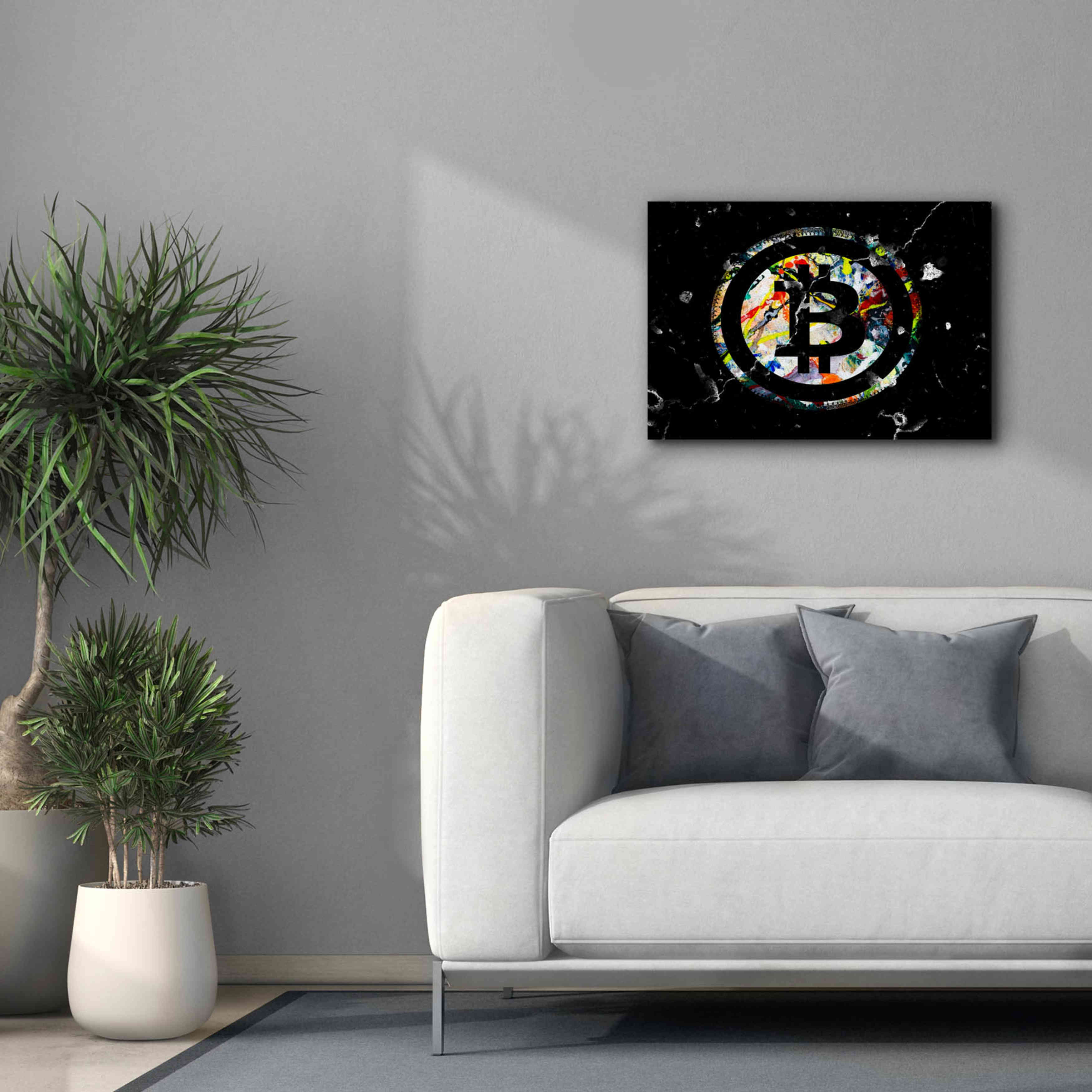 'Bitcoin Paint' by Karen Smith Giclee Canvas Wall Art,26x18