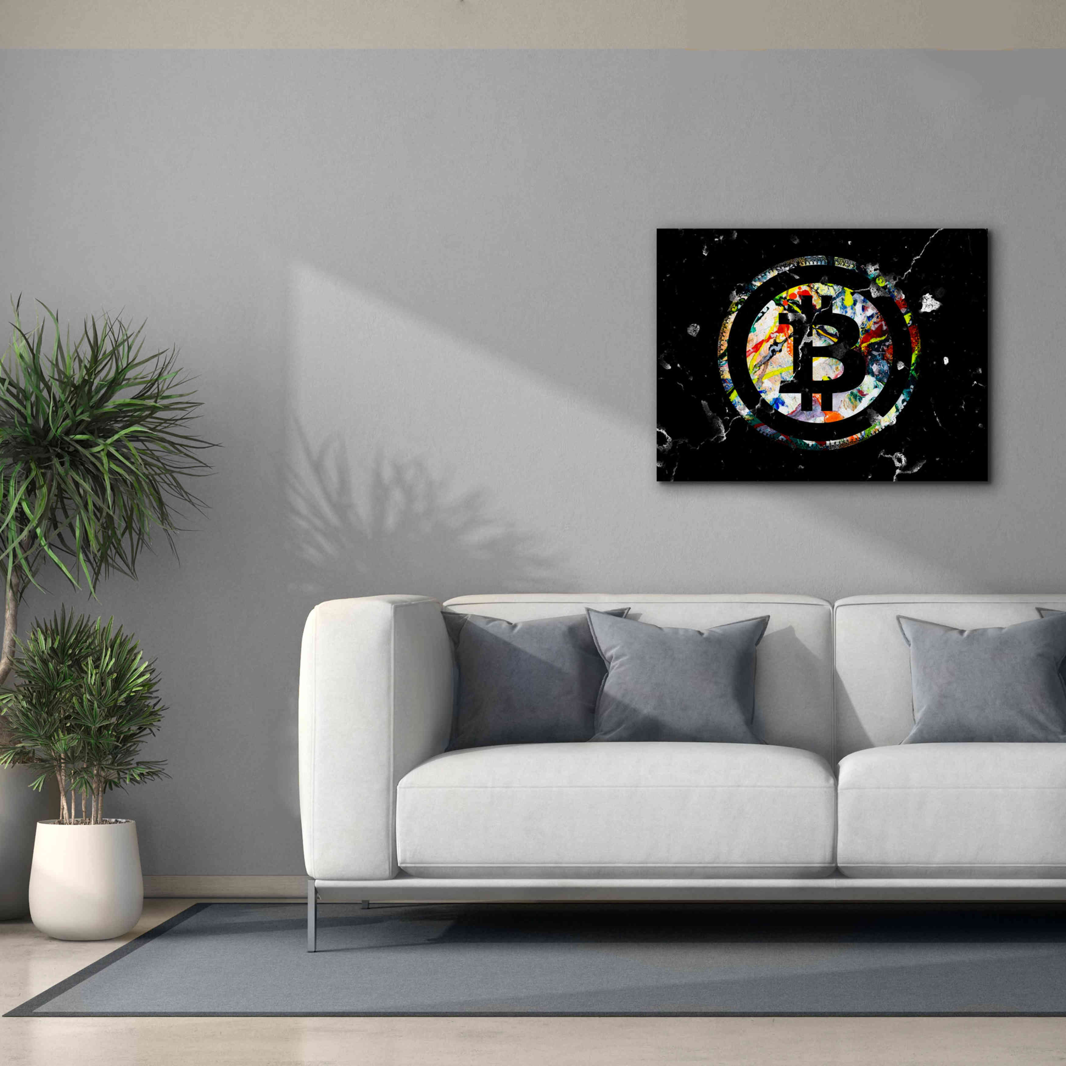 'Bitcoin Paint' by Karen Smith Giclee Canvas Wall Art,34x26