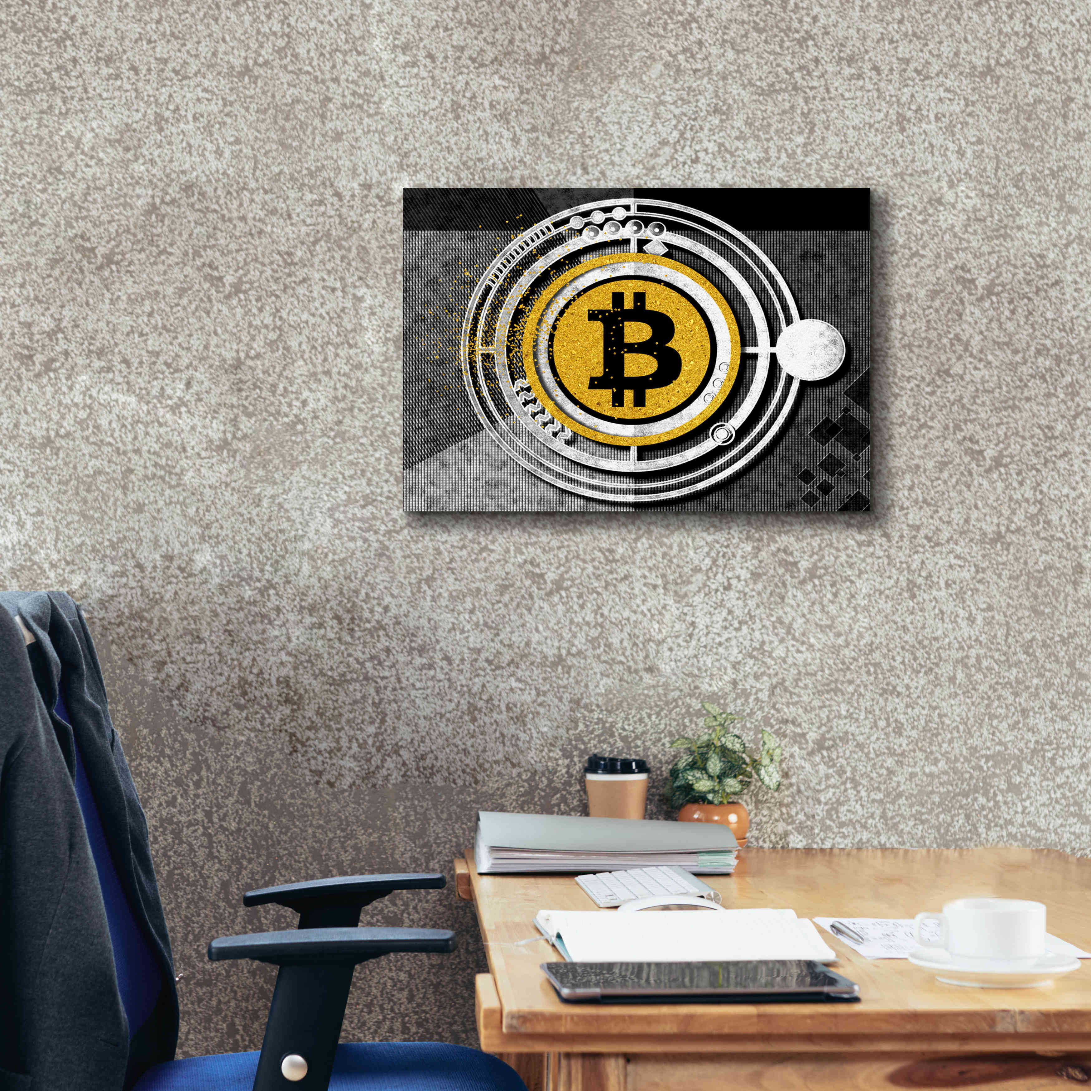 'Bitcoin Glitterball' by Karen Smith Giclee Canvas Wall Art,26x18