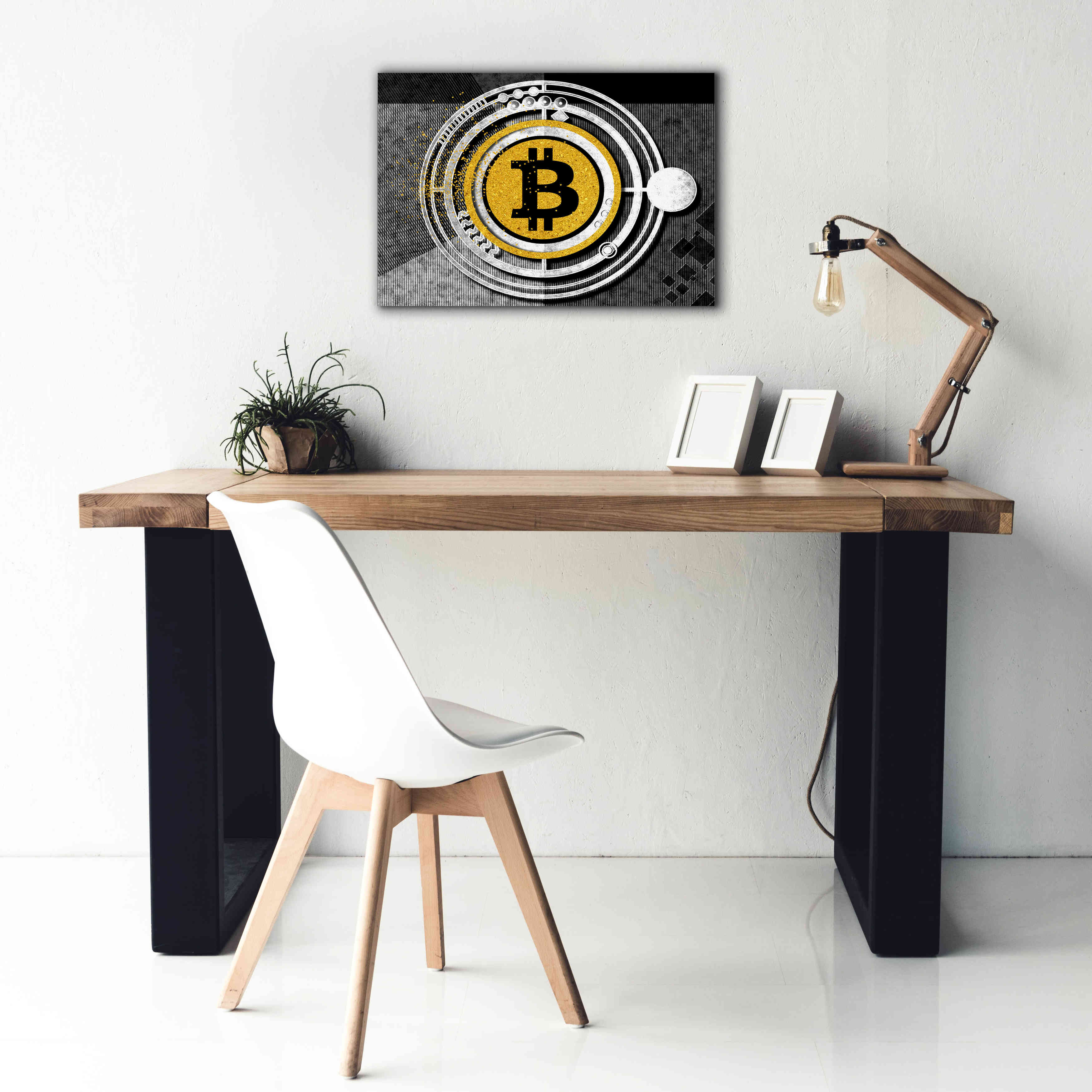 'Bitcoin Glitterball' by Karen Smith Giclee Canvas Wall Art,26x18