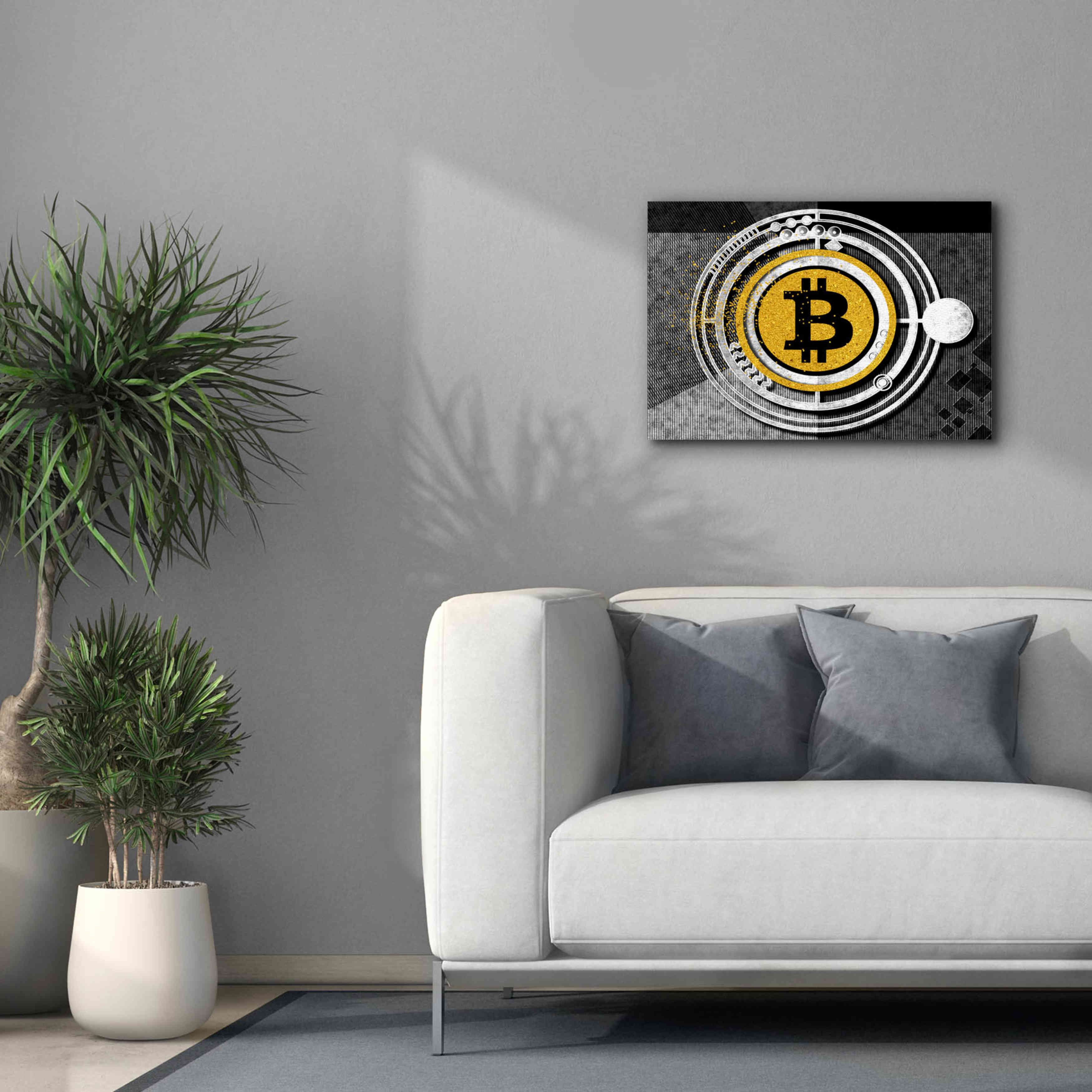 'Bitcoin Glitterball' by Karen Smith Giclee Canvas Wall Art,26x18
