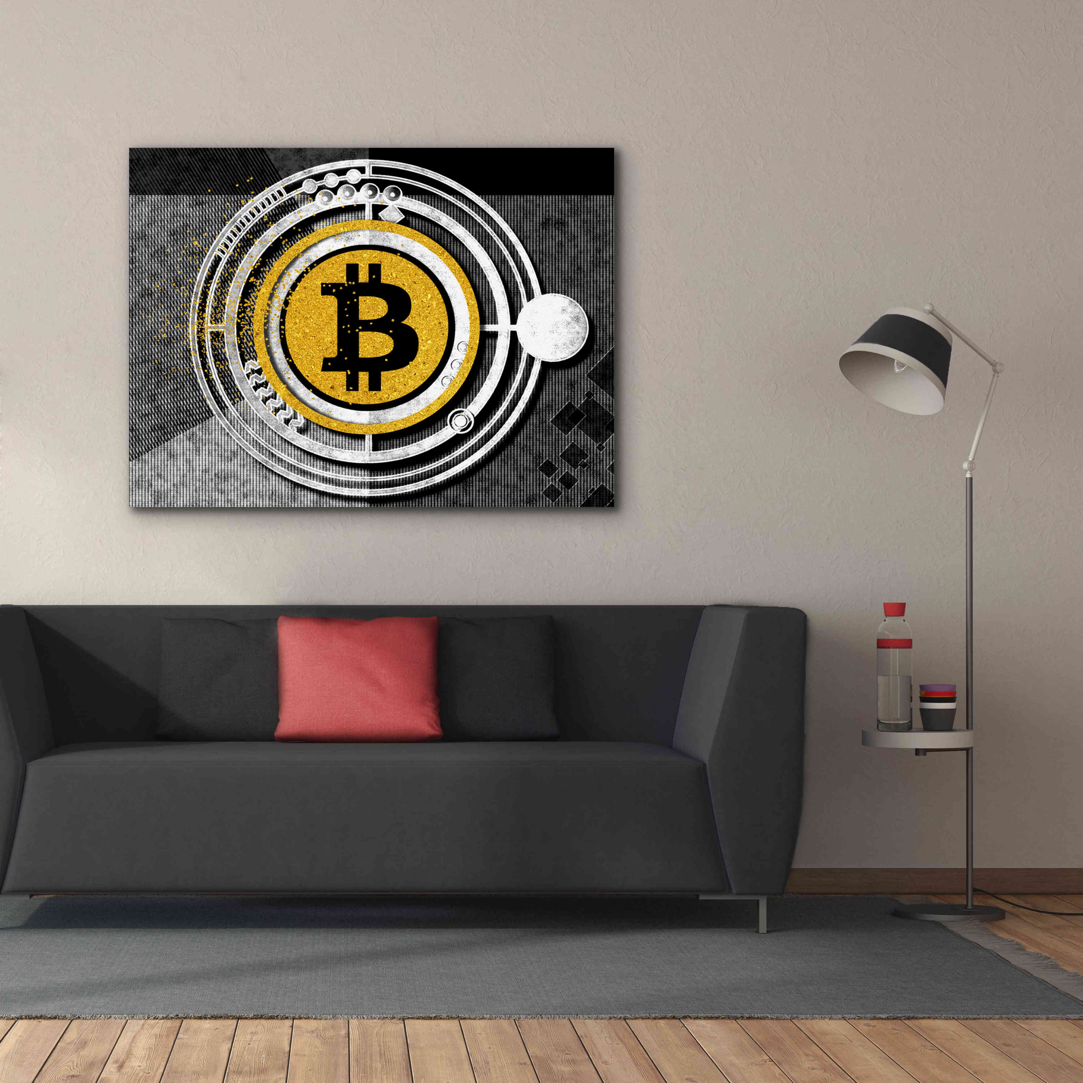 'Bitcoin Glitterball' by Karen Smith Giclee Canvas Wall Art,54x40