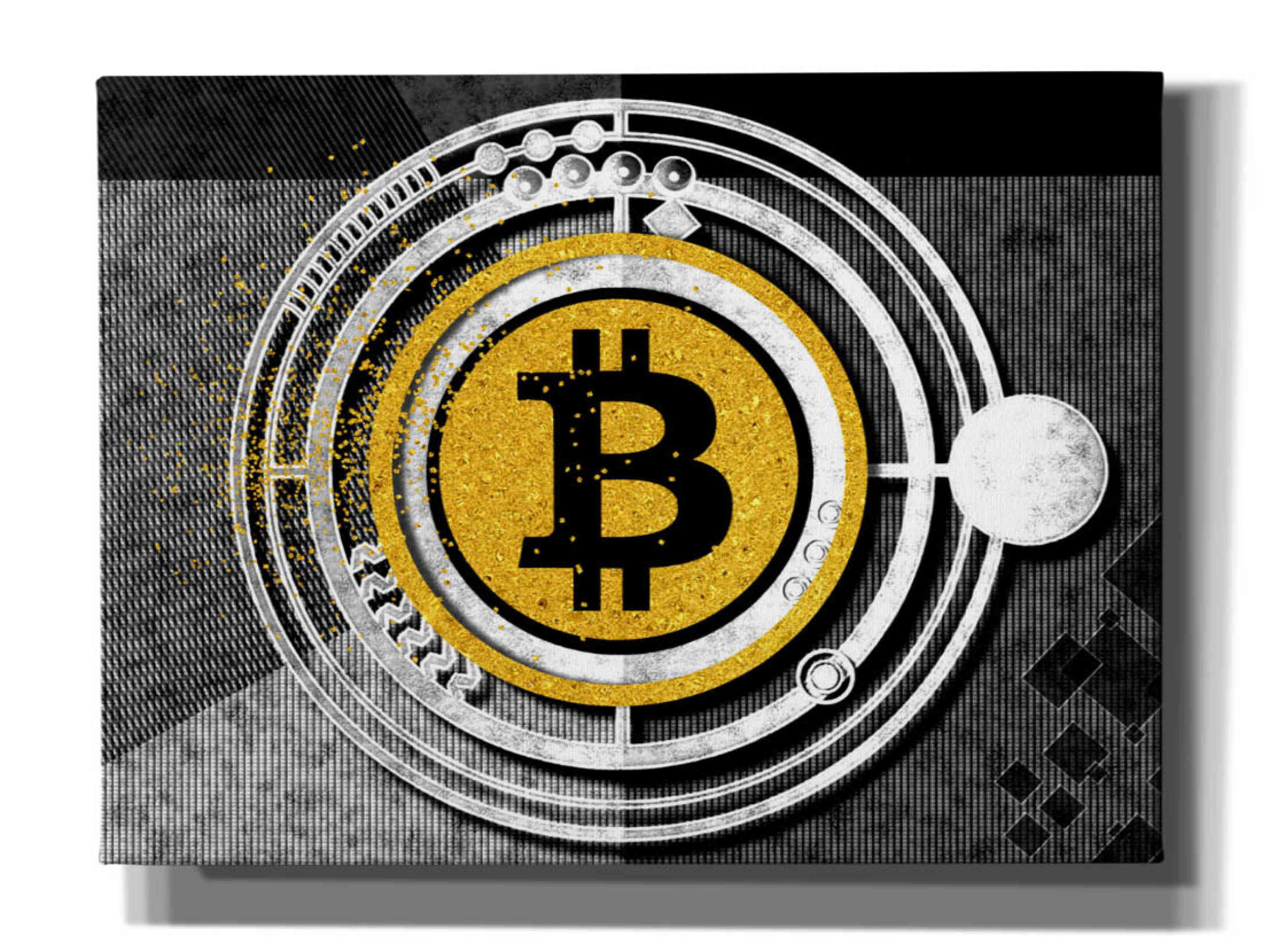 'Bitcoin Glitterball' by Karen Smith Giclee Canvas Wall Art