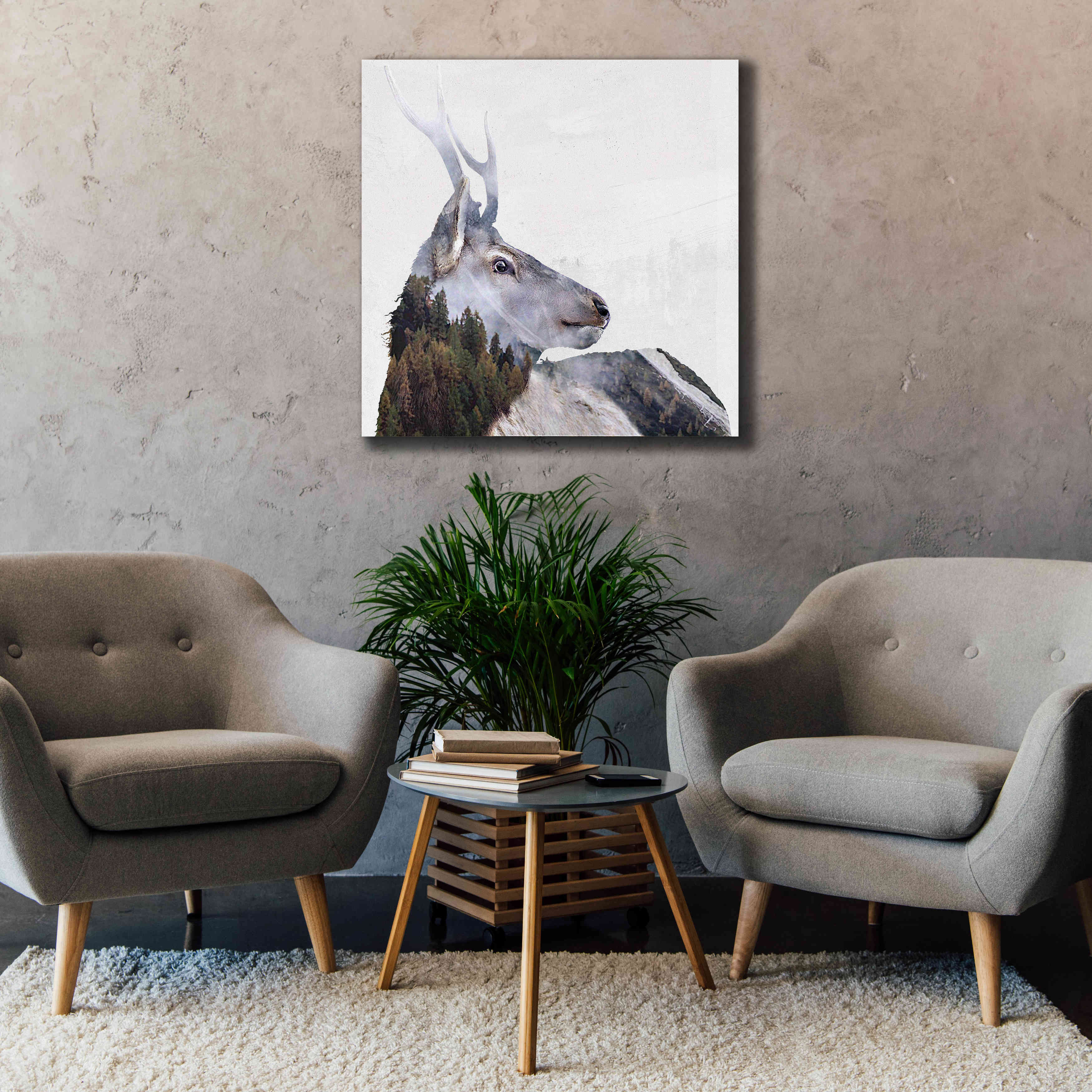 'Alpine Stag' by Karen Smith Giclee Canvas Wall Art,37x37