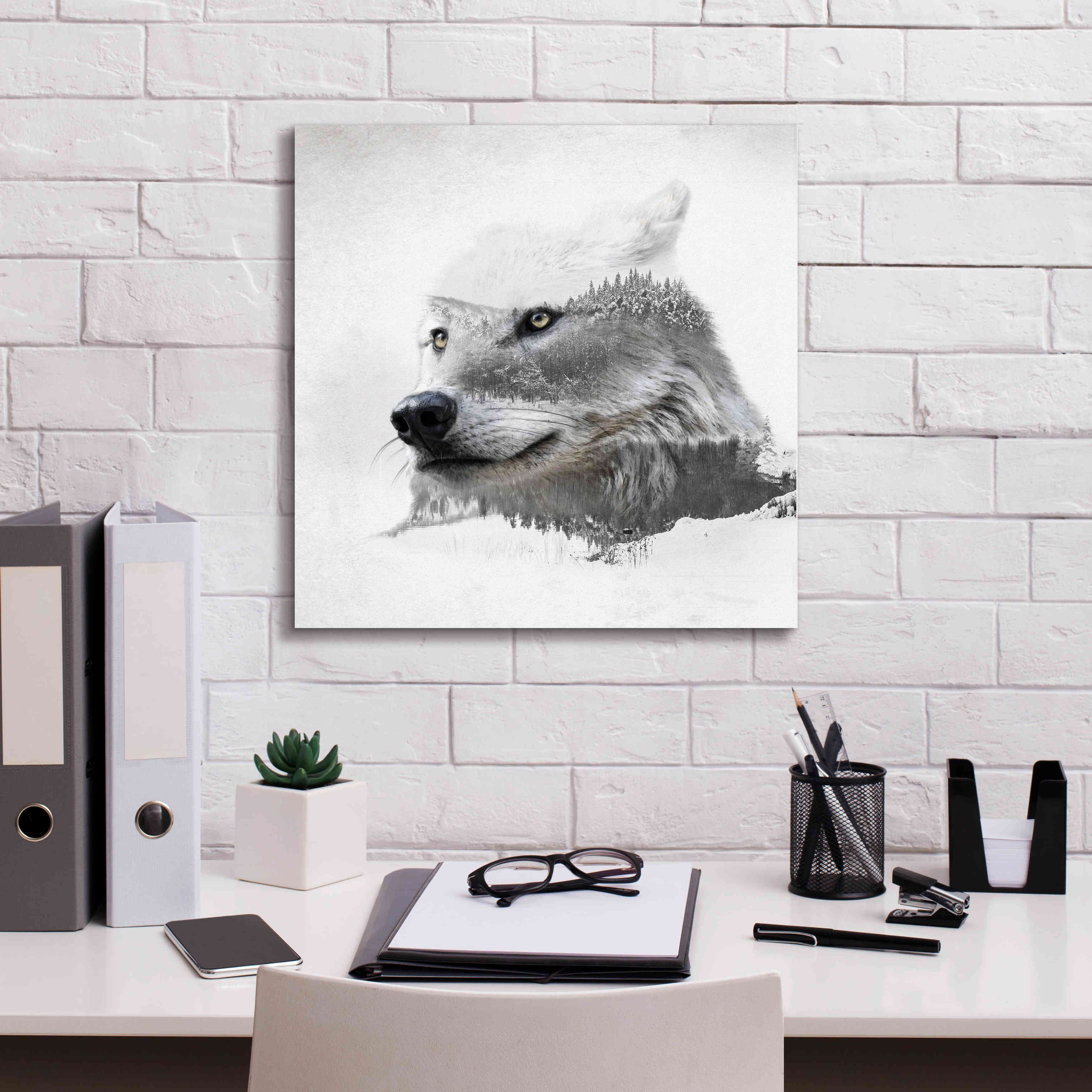 'Wolf In Ice' by Karen Smith Giclee Canvas Wall Art,18x18