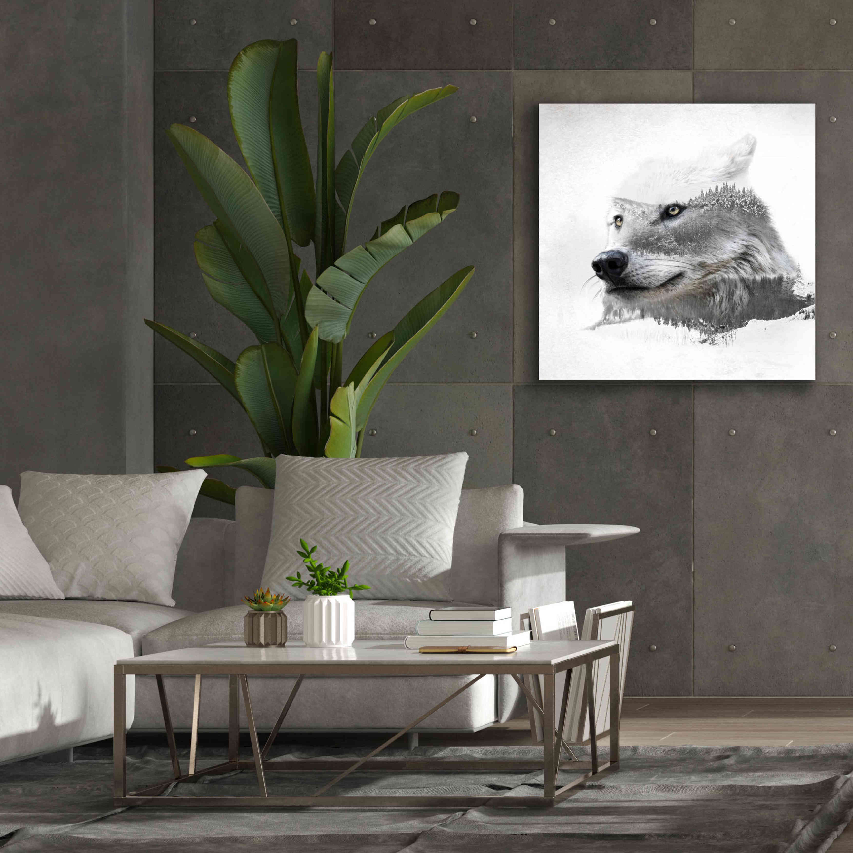 'Wolf In Ice' by Karen Smith Giclee Canvas Wall Art,37x37