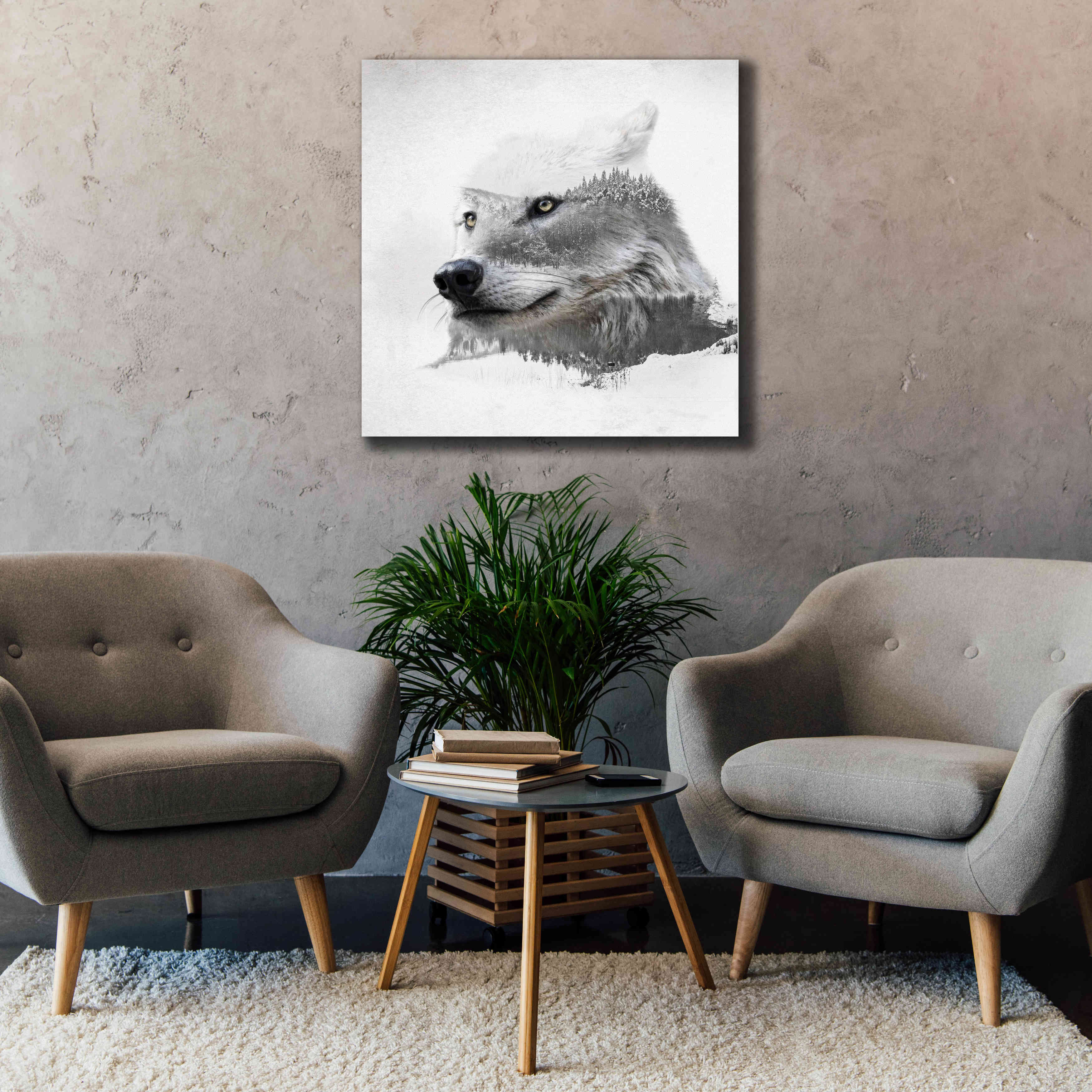 'Wolf In Ice' by Karen Smith Giclee Canvas Wall Art,37x37