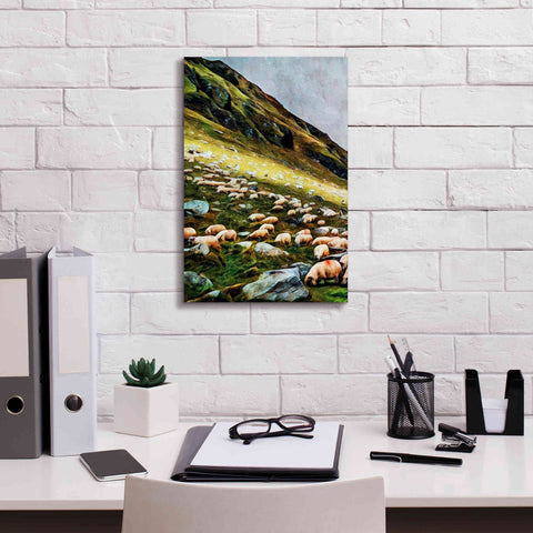 Image of 'Highland Hillside Herd' by Ashley Aldridge Giclee Canvas Wall Art,12 x 18