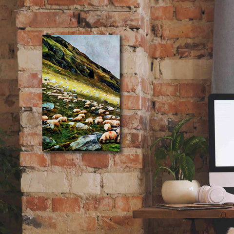 Image of 'Highland Hillside Herd' by Ashley Aldridge Giclee Canvas Wall Art,12 x 18