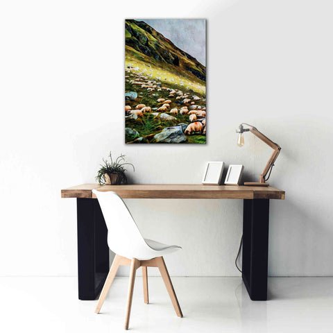 Image of 'Highland Hillside Herd' by Ashley Aldridge Giclee Canvas Wall Art,26 x 40