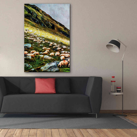 Image of 'Highland Hillside Herd' by Ashley Aldridge Giclee Canvas Wall Art,40 x 60