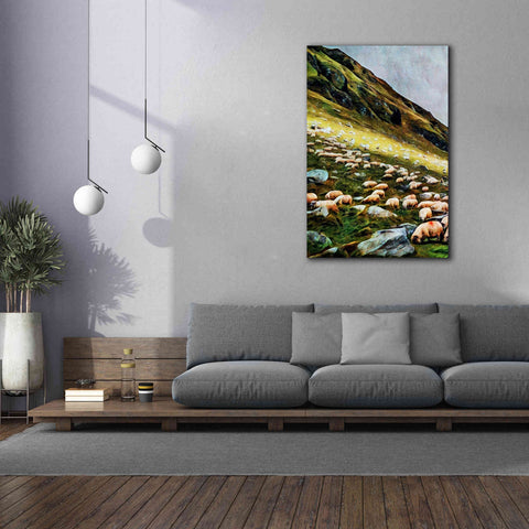 Image of 'Highland Hillside Herd' by Ashley Aldridge Giclee Canvas Wall Art,40 x 60