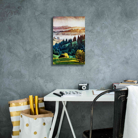 Image of 'Misty Morning Mountains 1' by Ashley Aldridge Giclee Canvas Wall Art,12 x 18