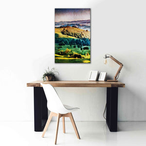 'Misty Morning Mountains 2' by Ashley Aldridge Giclee Canvas Wall Art,26 x 40