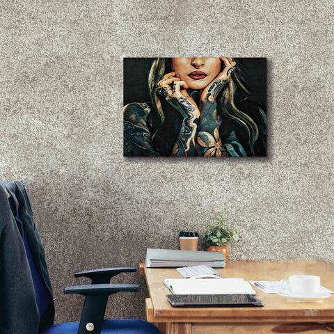 Image of 'Tattooed Temptress' by Ashley Aldridge Giclee Canvas Wall Art,26 x 18