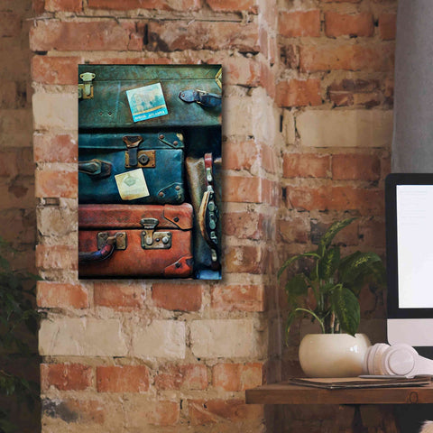 Image of 'Vintage Stacked Suitcases 2' by Ashley Aldridge Giclee Canvas Wall Art,12 x 18