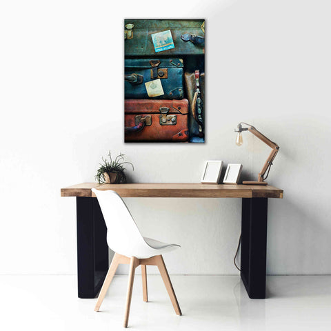 Image of 'Vintage Stacked Suitcases 2' by Ashley Aldridge Giclee Canvas Wall Art,26 x 40