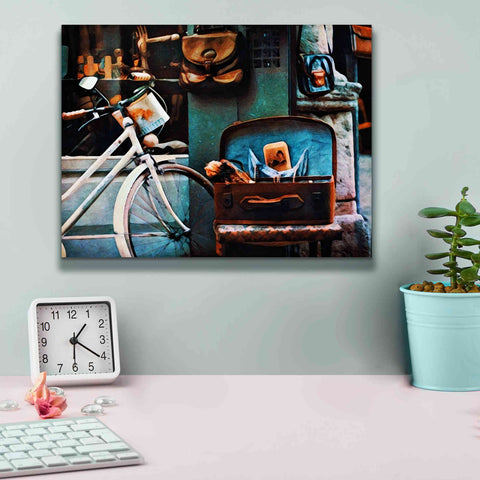 Image of 'Bicycle Brown Baggage' by Ashley Aldridge Giclee Canvas Wall Art,16 x 12